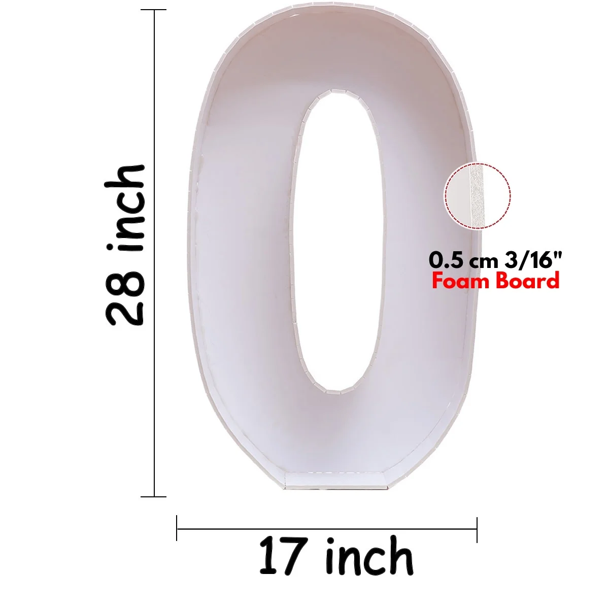 Number Balloon,Marquee Numbers 0 Pre-Cut Kit Cardboard Light Up Mosaic Numbers for Balloons Foam Board for Birthday Giant Backdrop Boy Girl Party Anniversary Decorations