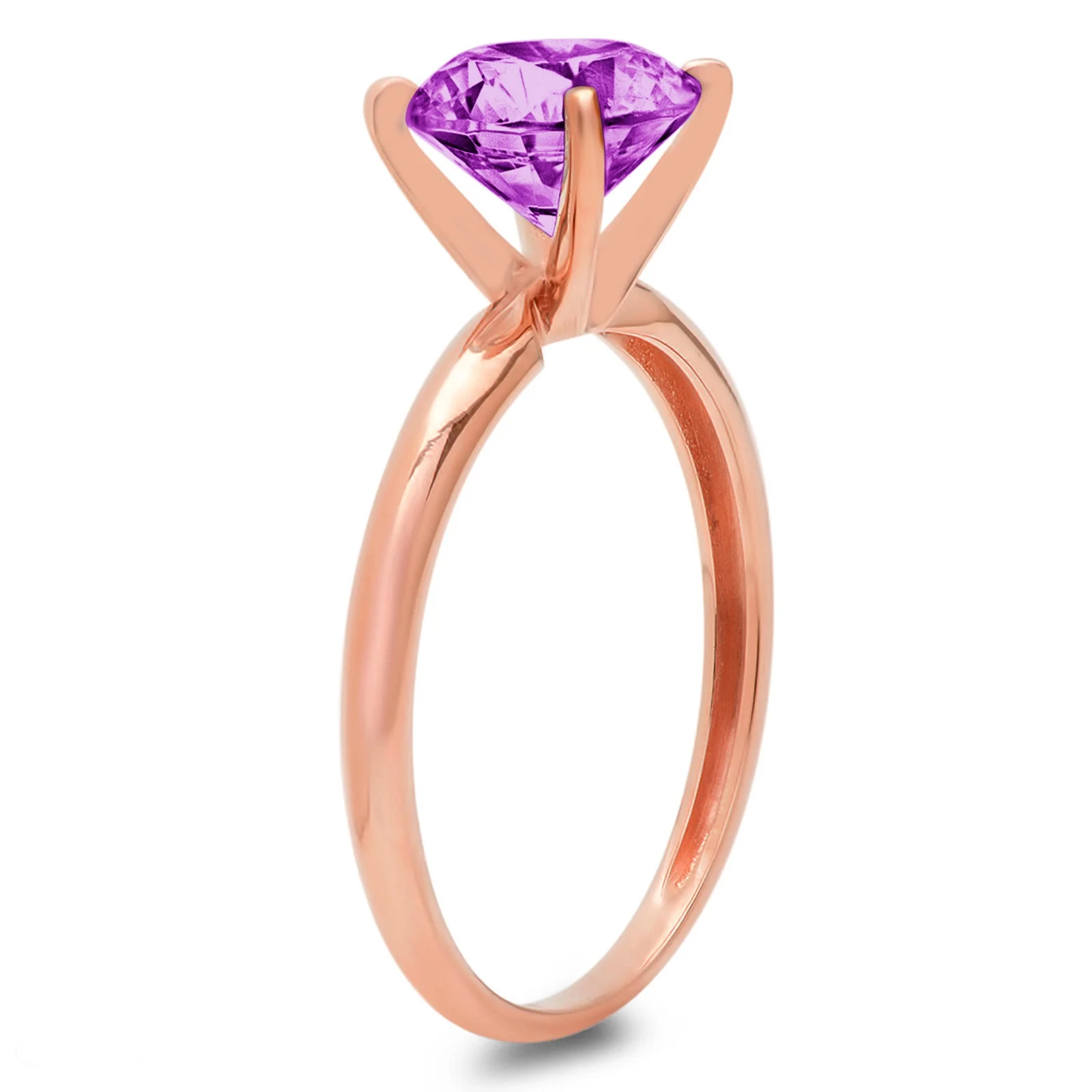 2.0ct round cut simulated alexandrite 14k rose gold anniversary engagement ring size 10.5