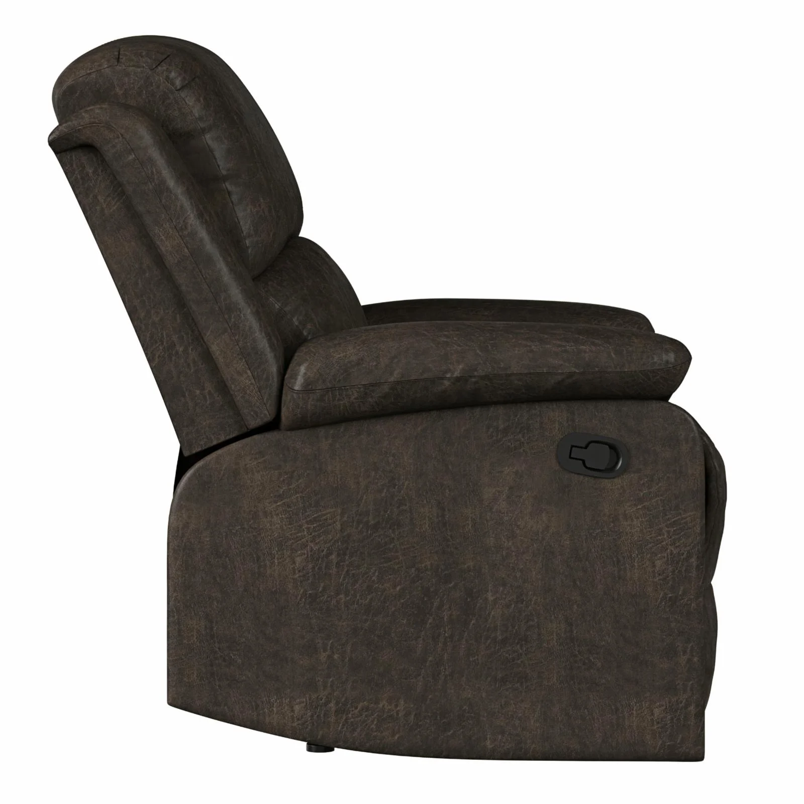 Relax A Lounger Dorian Recliner in Dark Brown Faux Leather Upholstery