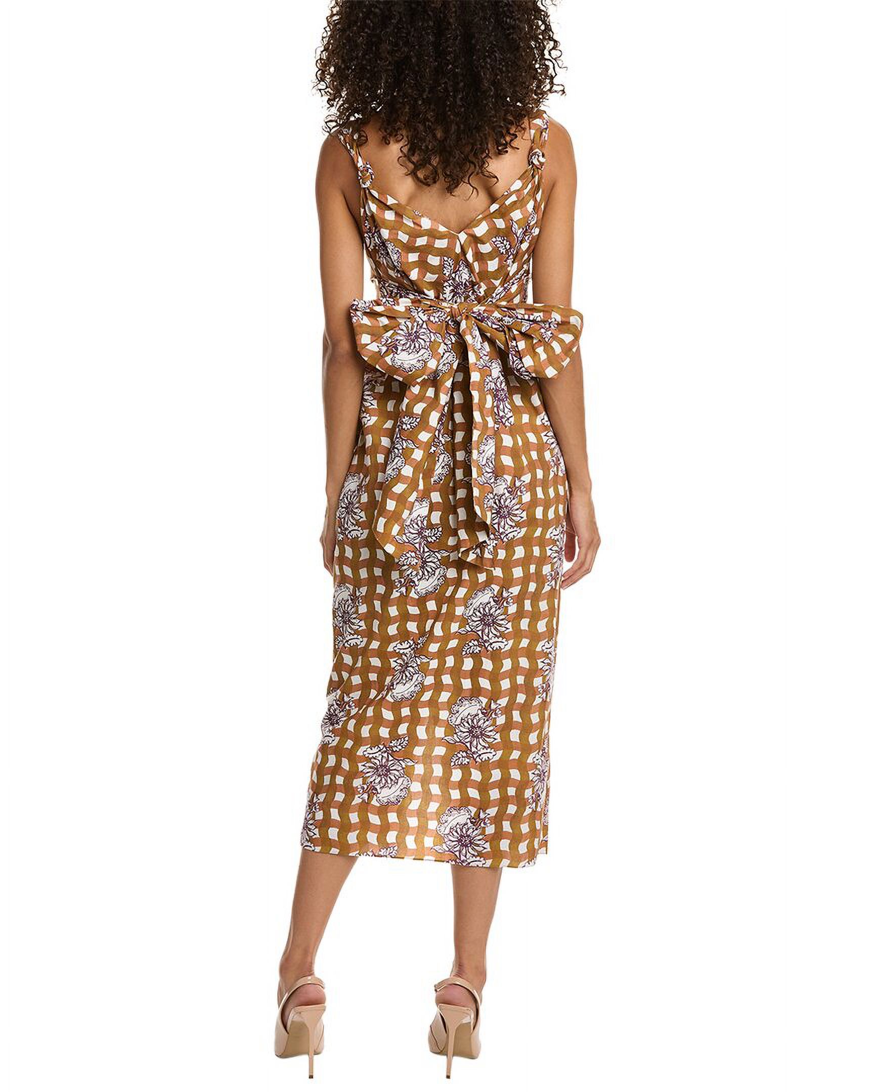 Rebecca Taylor womens  Gingham Whisper Midi Dress, 0, Brown