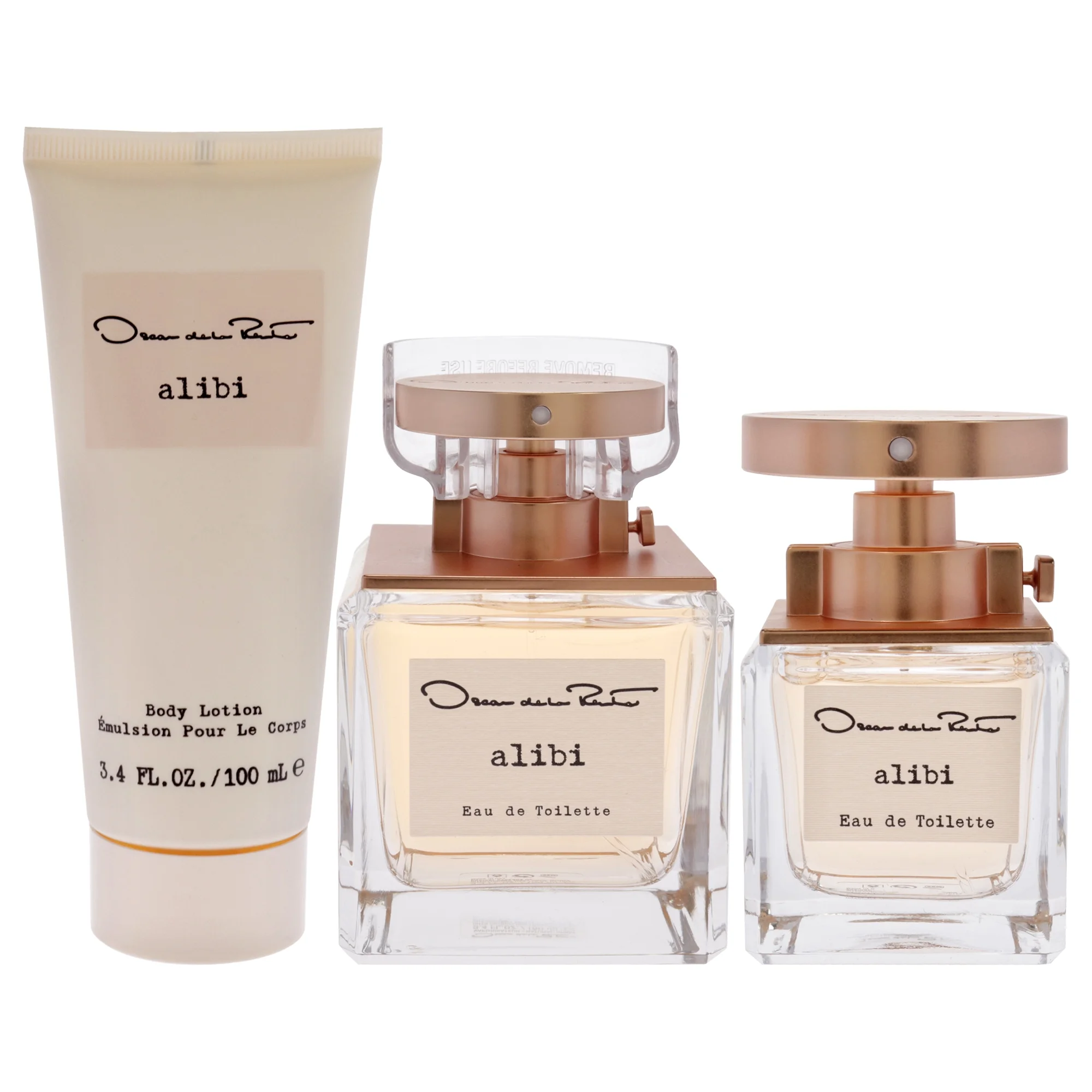 Oscar De La Renta Alibi , 3 Pc Gift Set 3.4oz EDT Spray, 1oz EDT Spray 3.4oz Body Lotion