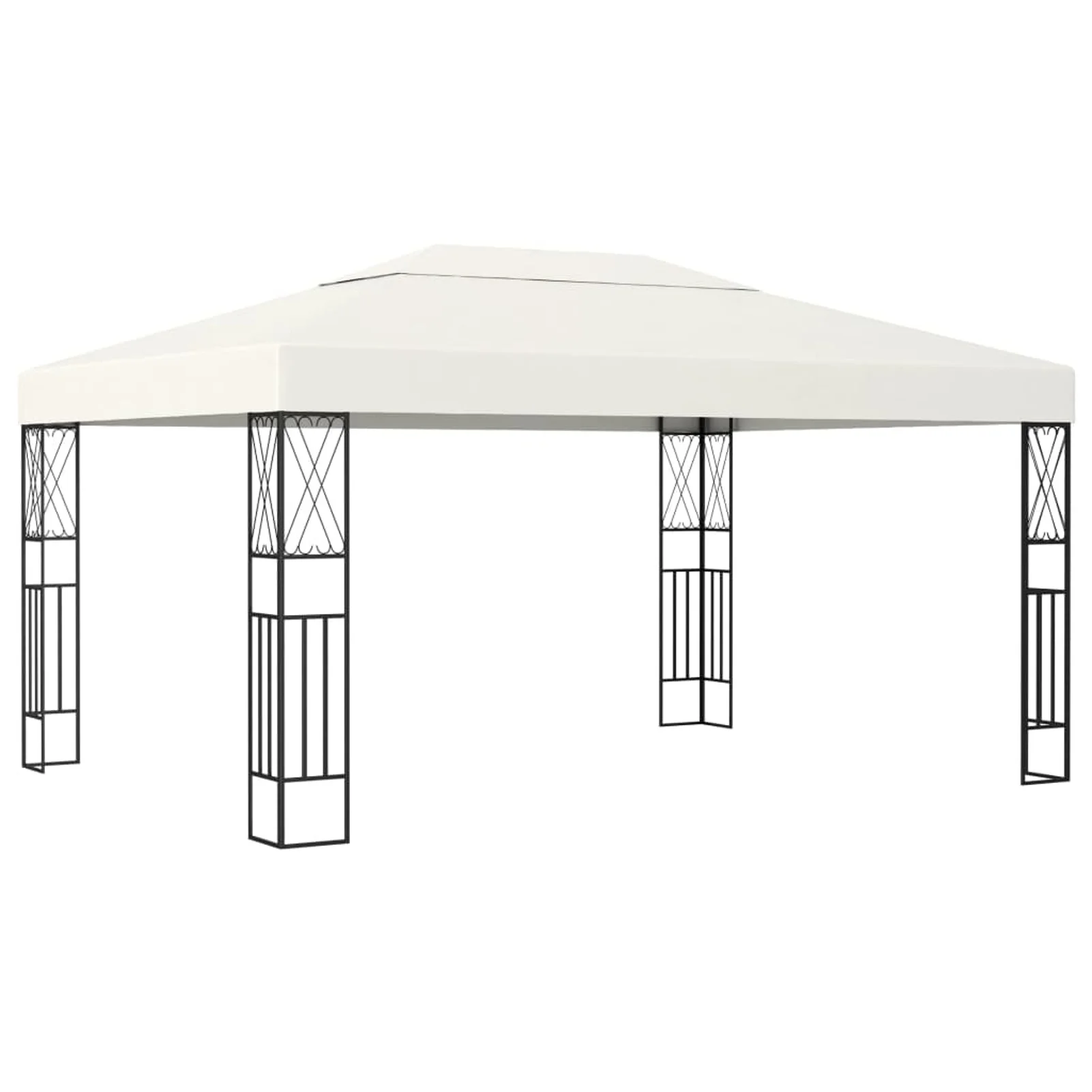 Andoer parcel,Canopy Tent Sun With Steel Frame Steel Frame Canopy Cream Fabric Frame Canopy Tent Sun Shelter White Party Bbq Tent Sun Shelter Party Tent Pop- Tent Picnic - Ideal Patio 13.1' X 9.8'