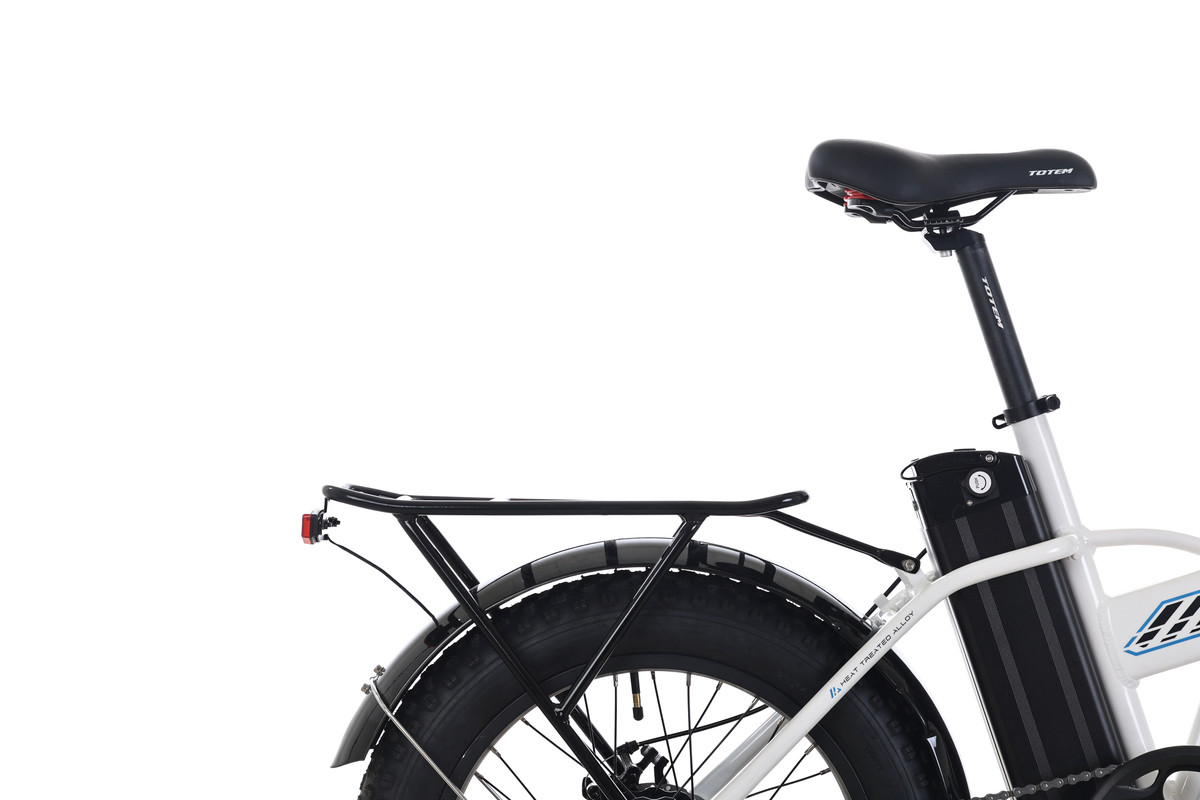 Totem Hammer Electric Bike for Adults, 20” x 4” Fat Tire Folding Ebike, 500W Powerful Motor Electric Folding Bike, 48V 10.4Ah Removable Battery, Shimano 7-SPEED Gears, White