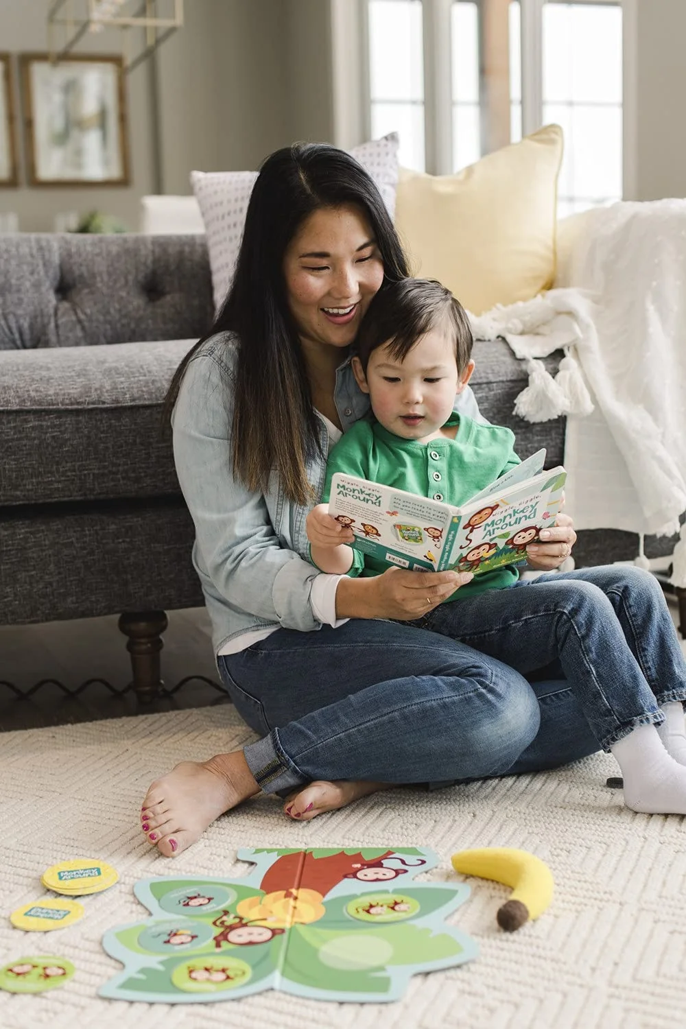 Peaceable Kingdom Monkey Around Game & Board Book Set - Ages 2+