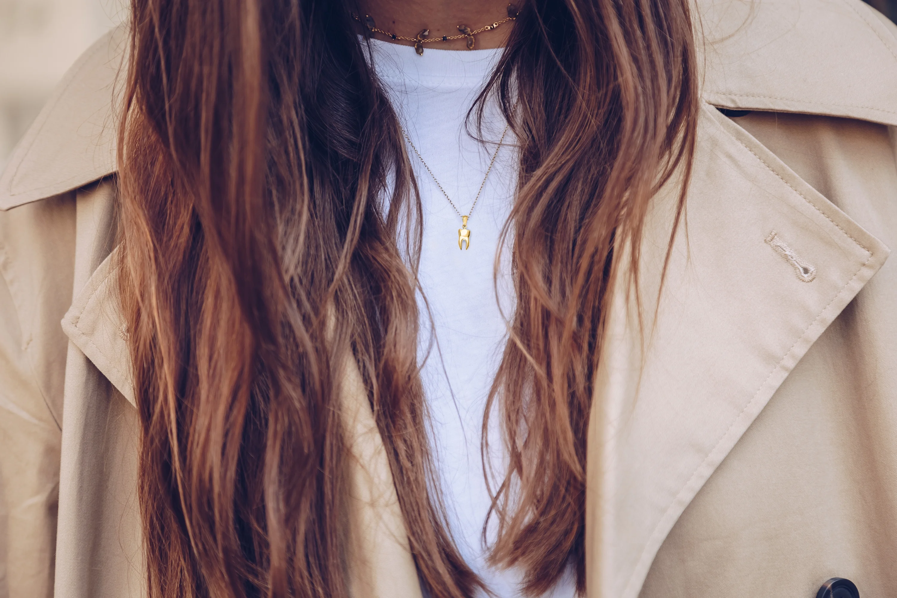 14k Solid Gold Human Tooth Pendant, Dental Jewelry Gifts for Students, Gift for Dentist