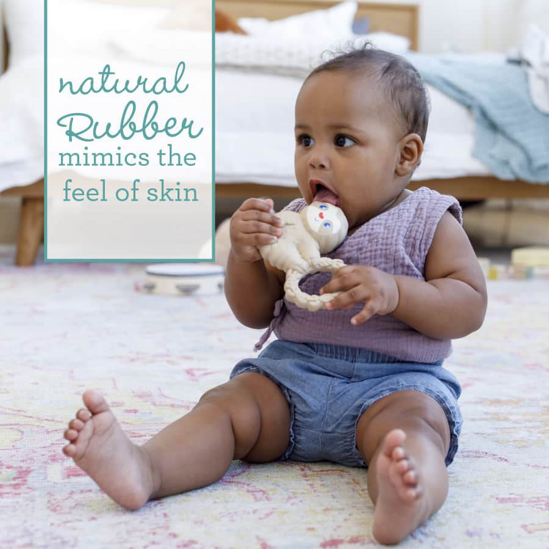 Infantino Squeeze & Teethe Textured Pal Teether, 6-12 Months Unisex, Beige Sloth