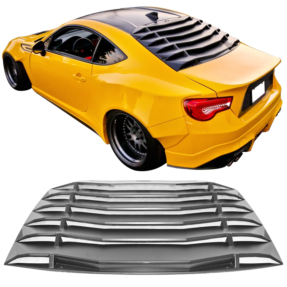 Ikon Motorsports Compatible with 2013-2016 Scion FR-S/2013-2020 Subaru BRZ/2017-2020 Toyota 86 Rear Window Louver Rain Sun Wind Guard