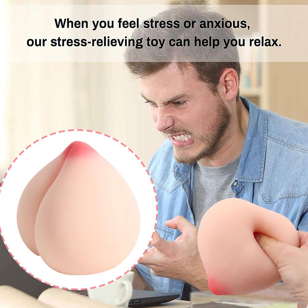 Peach Squeeze Ball,Decompression Toy,Fun Ball Sensory Fidget Toys,Stress Relieve Toy, Cute Stretchy Anxiety Toy for Women Men Kids A7K3