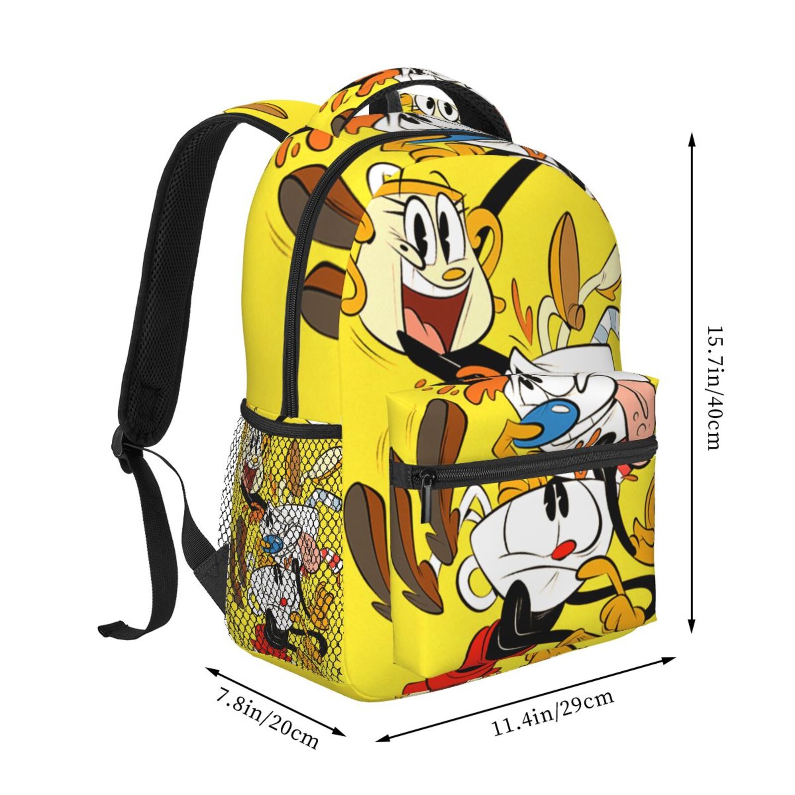 Brothers Cuphead Mugman Backpack Notebook Laptop Bags Daypack Large Capacity Multipurpose Backpacks Lightweight Satchel Rucksack For Adult Boys Girls Kids