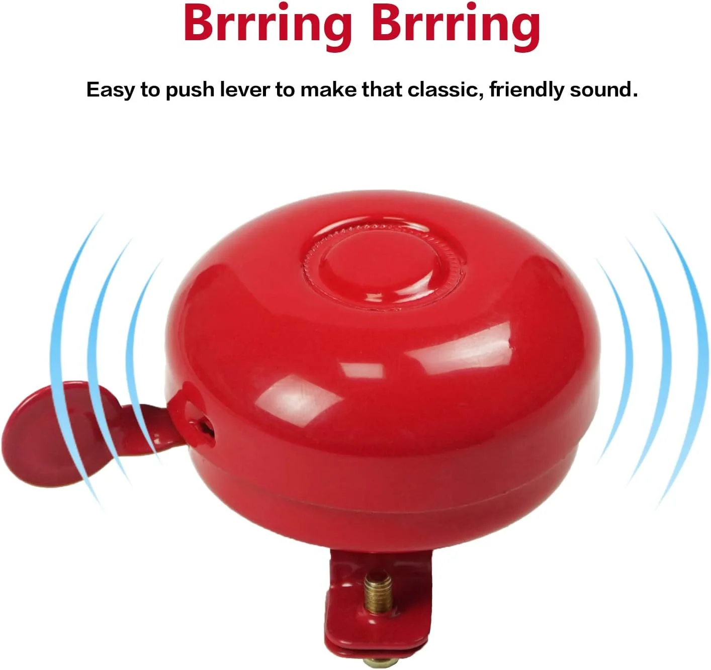 Redsia All Metal Bike Bell, 2 Pack Bicycle Bells for Adults Kids Girls Boys, Left Side Mount and Right Handed Bell Fits Handlebars with 22.2mm to 31.8mm Diameters