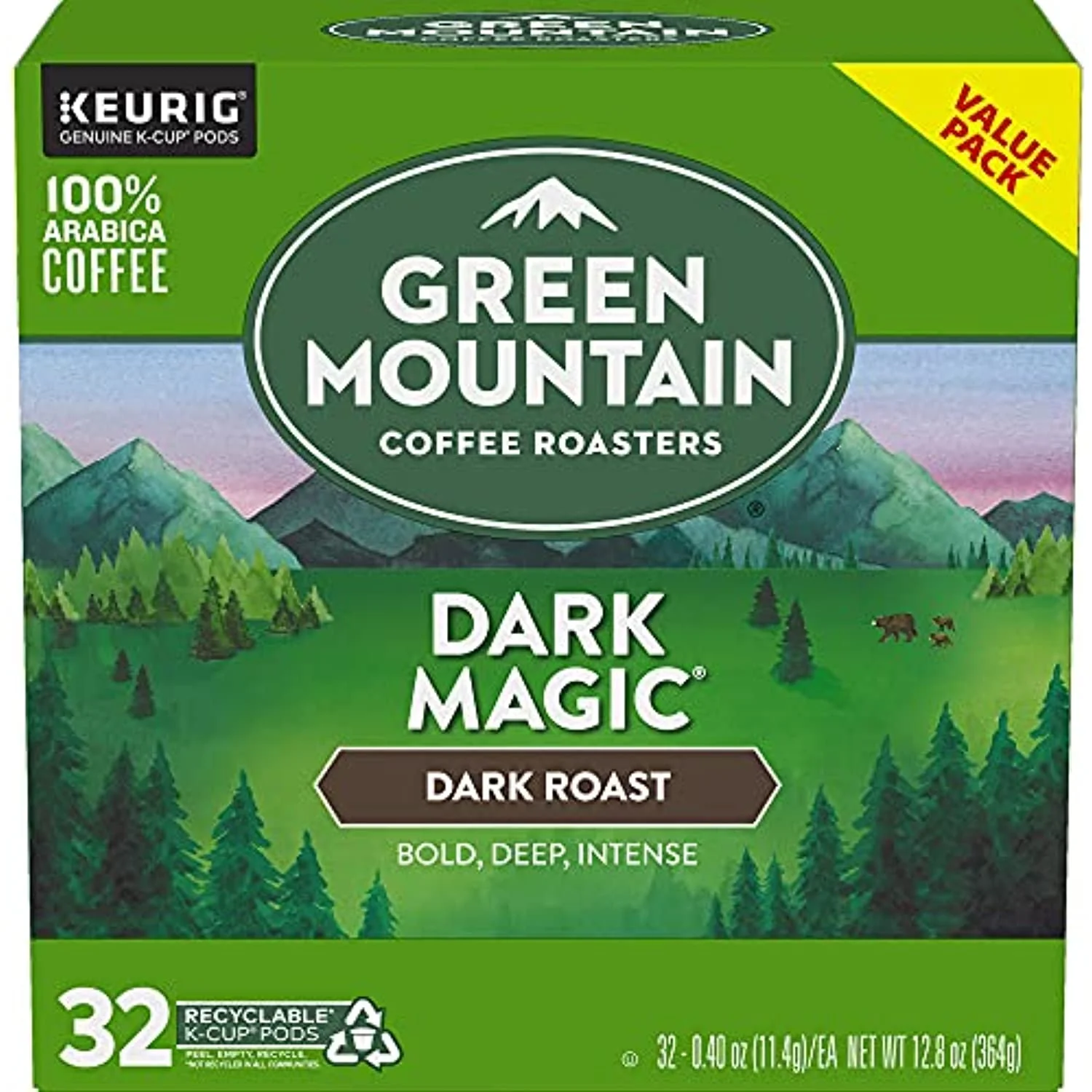 Green Mountain Coffee Roasters Dark Magic, Single-Serve Keurig K-Cup Pods, Dark Roast Coffee Pods, 32 Count