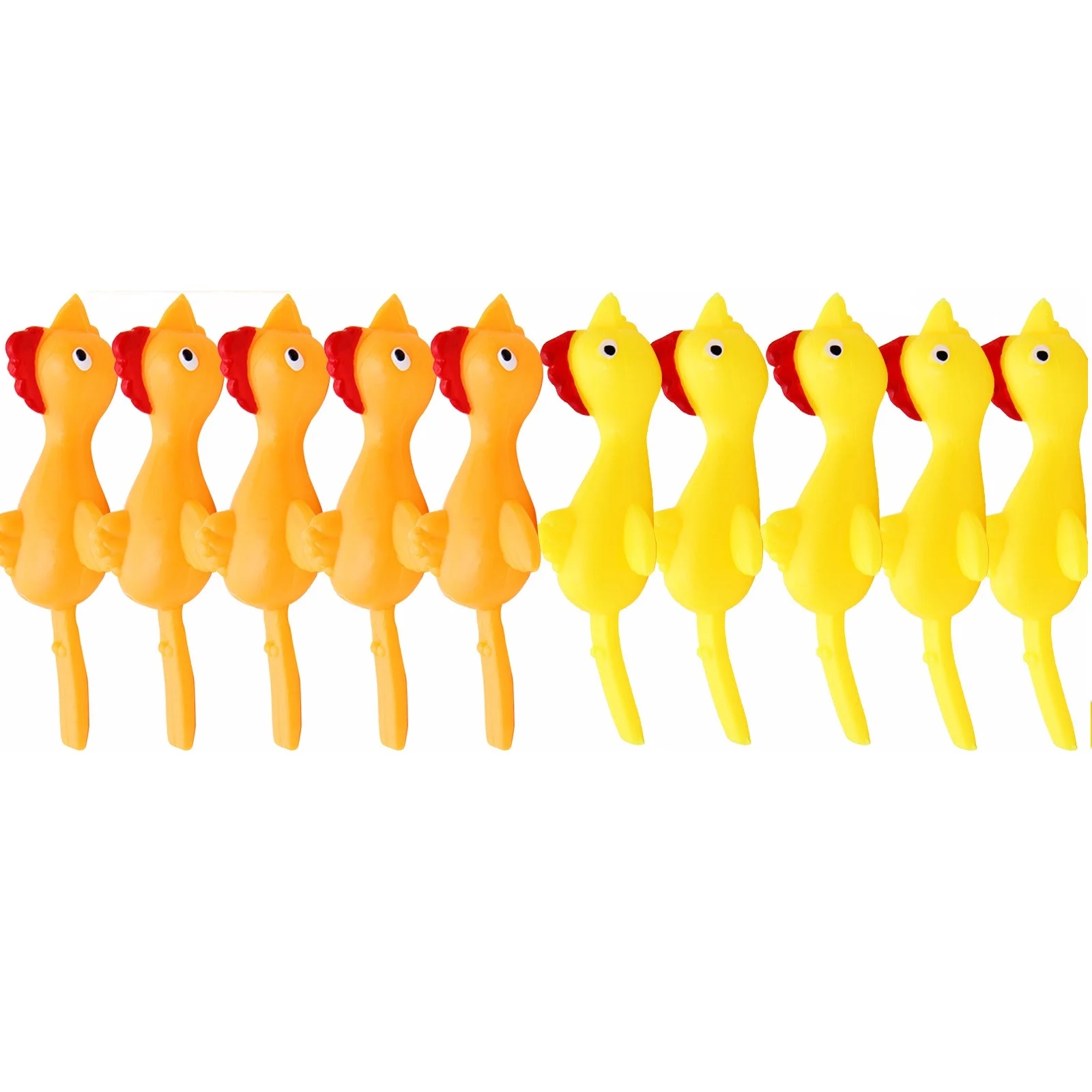 keusn creative toy flying ejection pcs rubber chicken light prank toy finger 10 plush toy