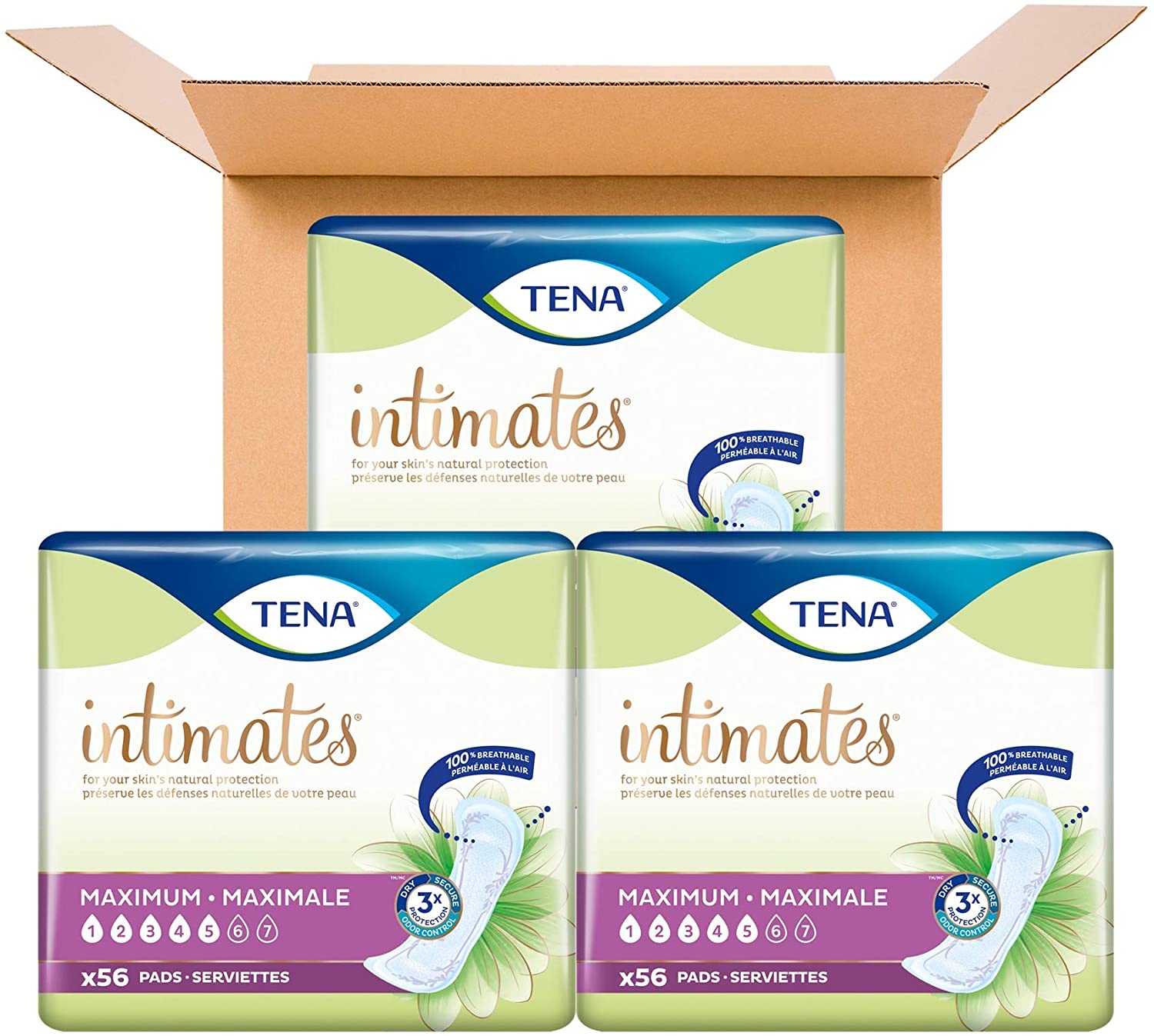 Tena Intimates Maximum Absorbency Incontinence/Bladder Control Pad, Regular Length, 168 Count