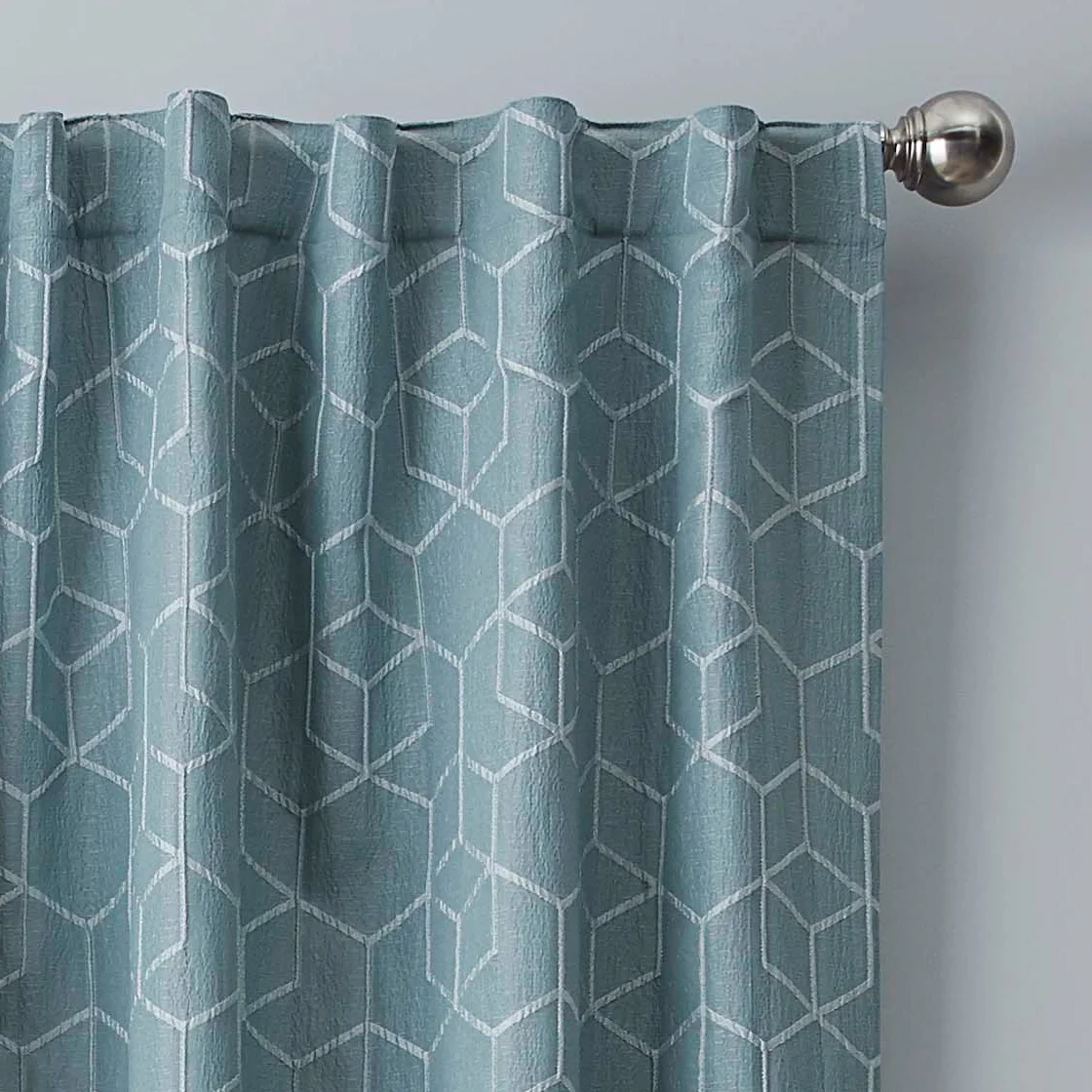Better Homes & Gardens Blackout Geometric Single Curtain Panel, 50