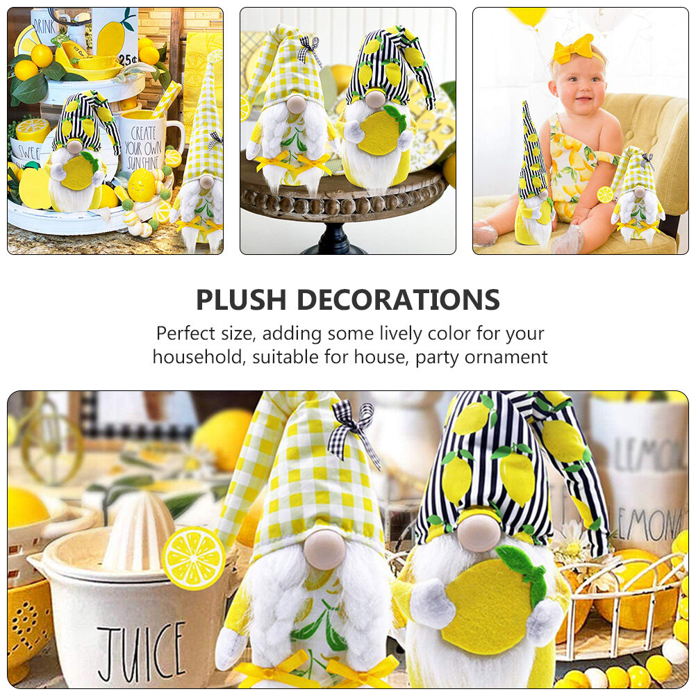 Lemon Faceless Old Man Ornament Summer Plush Gnomes Doll Plush Elf Toy Spring Summer Gnome Plush Dwarf Doll Elder