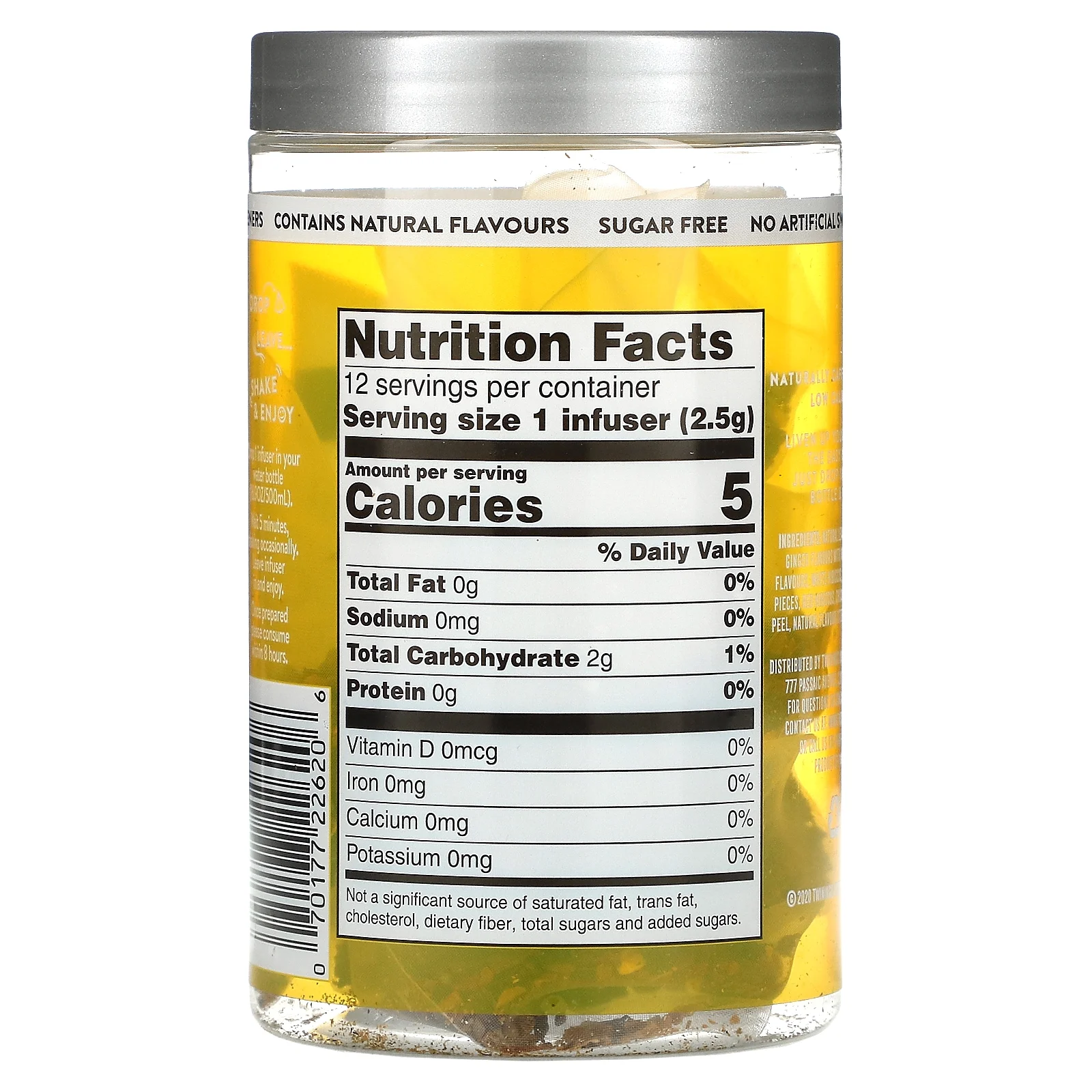 Twinings, Cold Infuse, Flavoured Cold Water Enhancer, Lemon & Ginger, 12 Infusers, 1.06 oz (30 g) Pack of 2