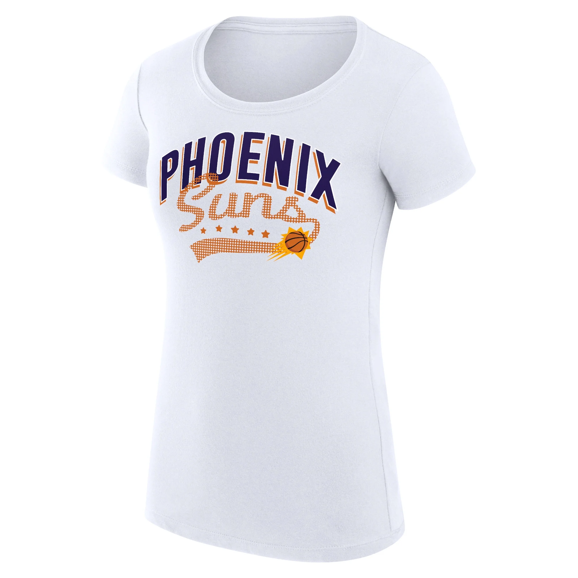 Women's G-III 4Her by Carl Banks  White Phoenix Suns Filigree Logo Fitted T-Shirt