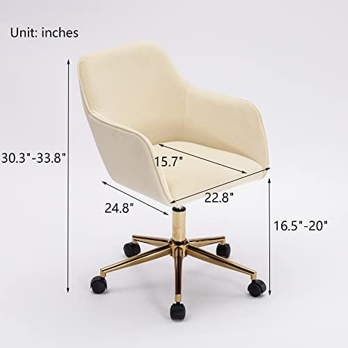 xrboomlife Desk Chair Modern Velvet Fabric Office Chair ° Swivel Height Adjustable Comfy Upholstered Flower Accent Chair  Petal Pink