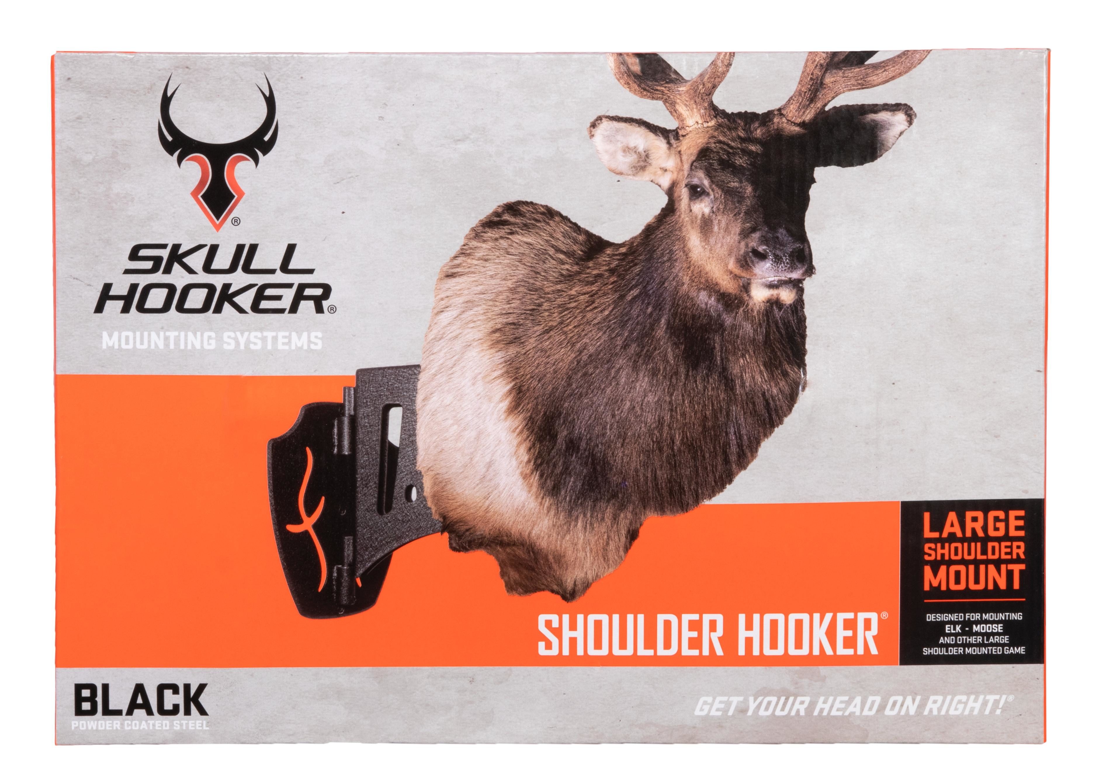 Skull Hooker Large Shoulder Hunting Trophy Mount, Black