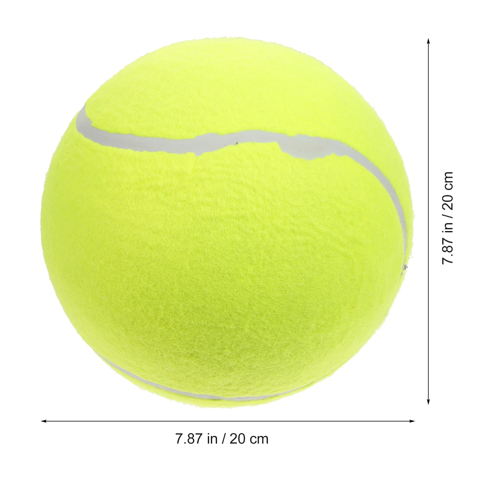 Tinksky 1pc 20cm Inflatable Flannel Ball Large Signature Tennis Rubber Ball for Children Outdoor Sports(Yellow)