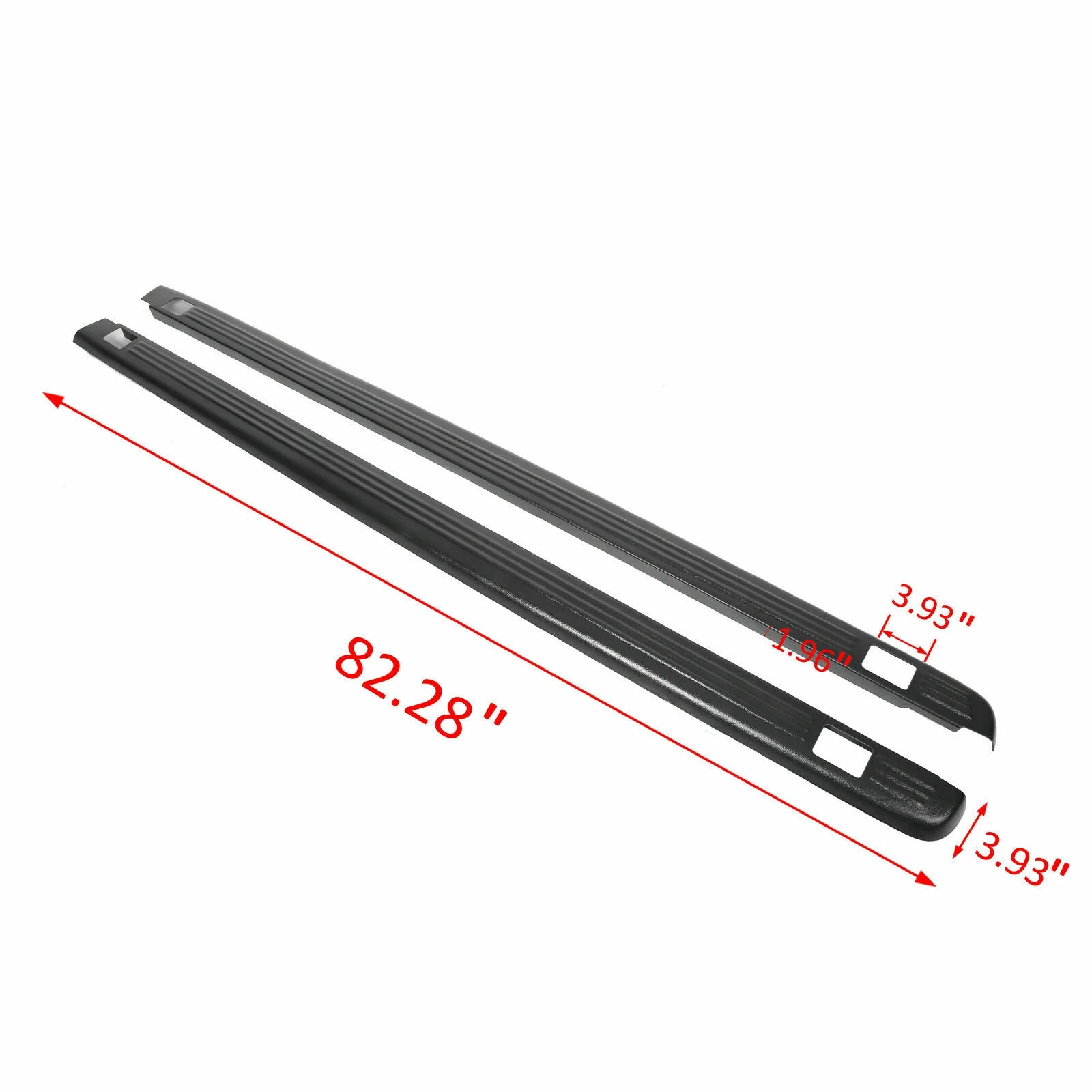 For Chevrolet GMC Silverado 6.5FT Bed Black Truck Rail Caps Cover Molding