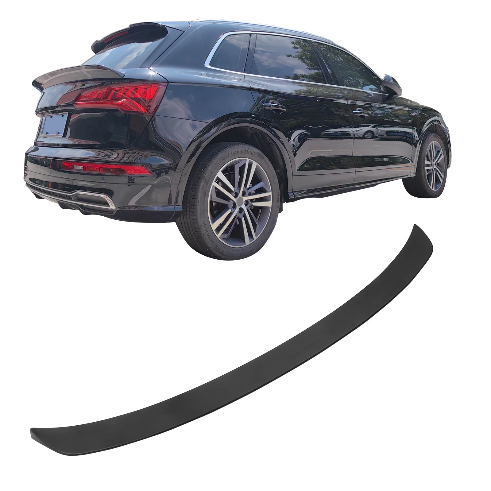 Ikon Motorsports Trunk Spoiler Compatible With 2018-2023 Audi Q5/SQ5/Q5 PHEV DuckBill Style ABS Plastic Matte Black Trunk Spoiler Lip Wing Rear Tail Lid Deflector Bodykits