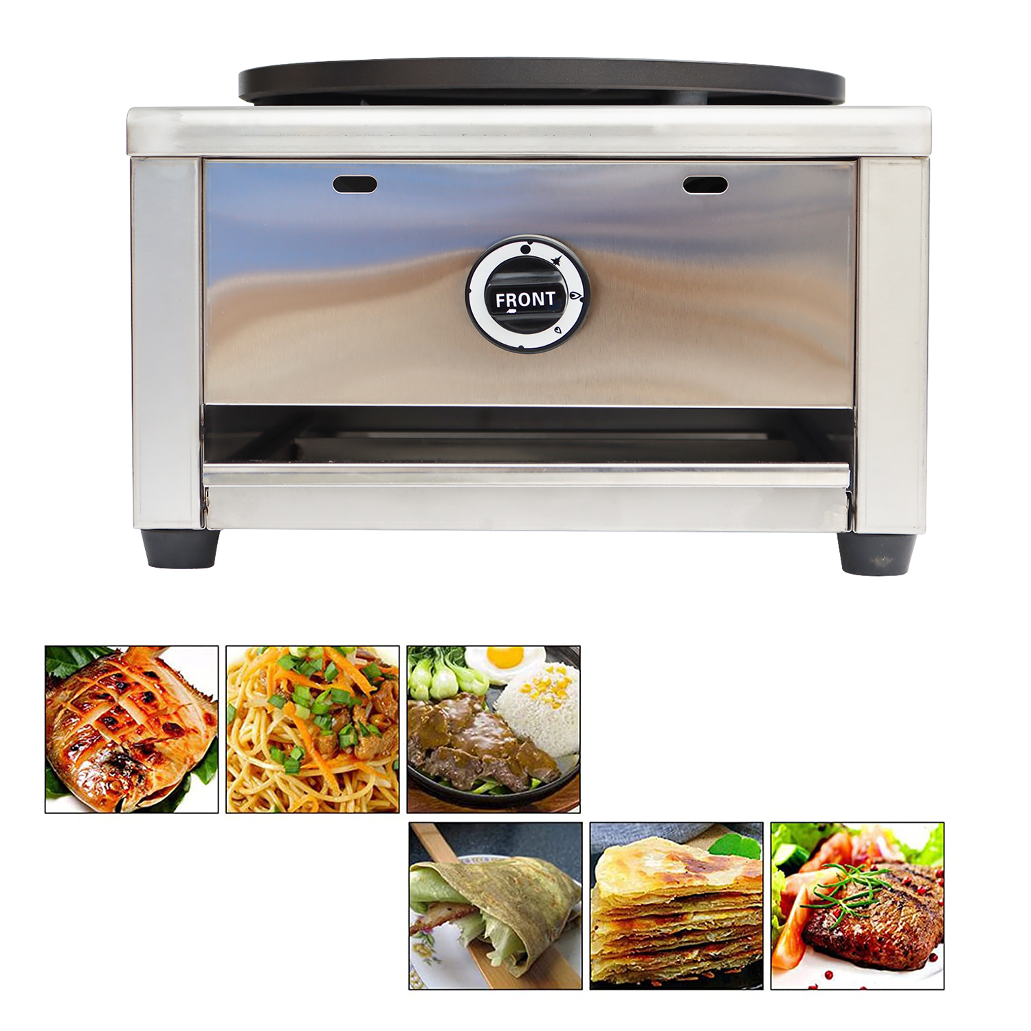 INTBUYING Commercial Single Plate Pancake Maker LP Gas Crepes Maker 2800PA