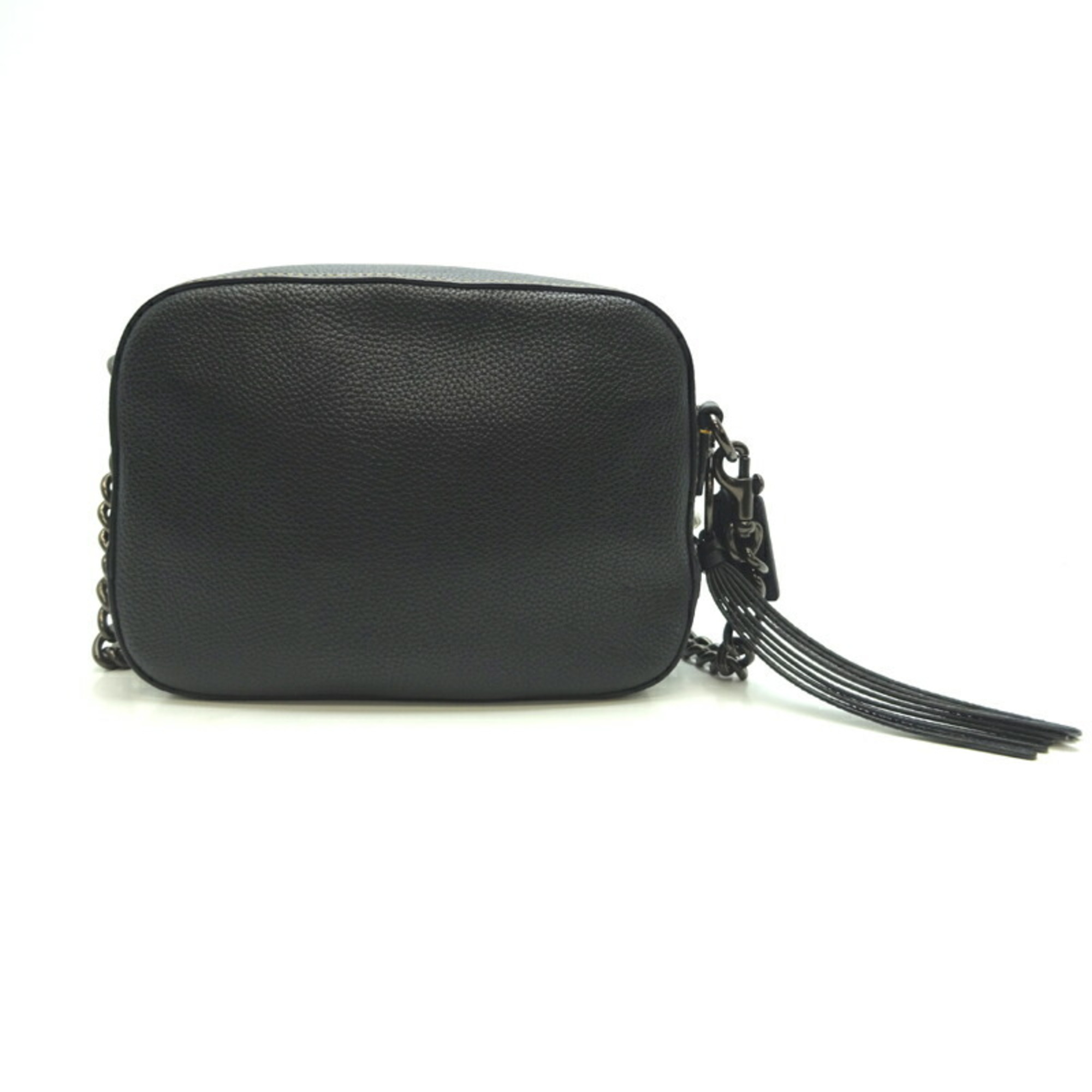 Pre-Owned Coach Camera Bag Women's Shoulder C0893 Leather Black/Pink (Like New)