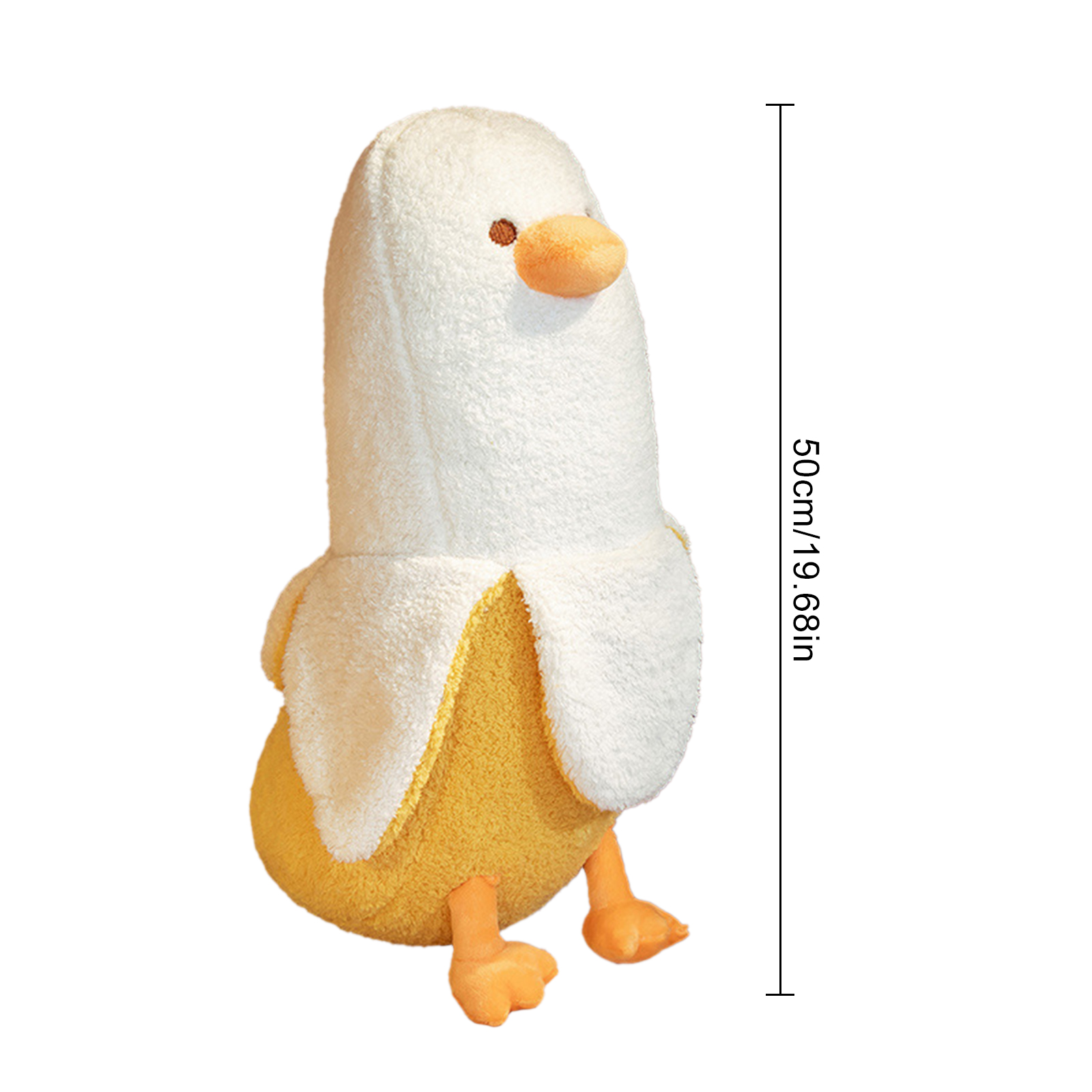 19.6in Banana Duck Plush Toy Cute Banana Duck Stuffed Animals Duck Plushie, Kawaii Stuffed Duck Soft Yellow Duck Plush Hugging Pillow Plush Duck Pillow