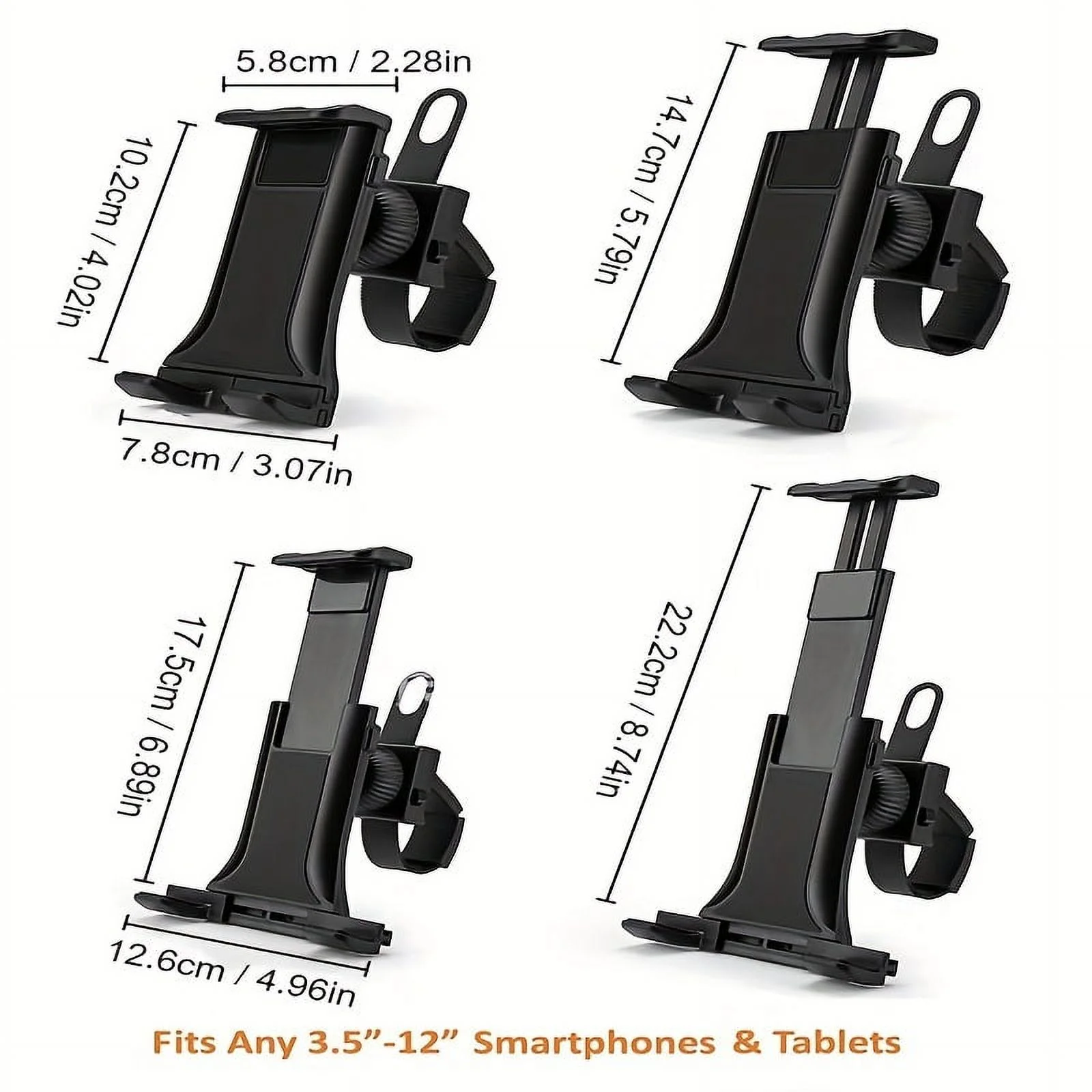 Suitable For Support Clips For 4-12 Inch Mobile Phones, Tablets, Fitness Equipment, Dynamic Bicycle Sports Stands, Baby Strollers, Mountain Bikes, And Motorcycle Navigation Stands
