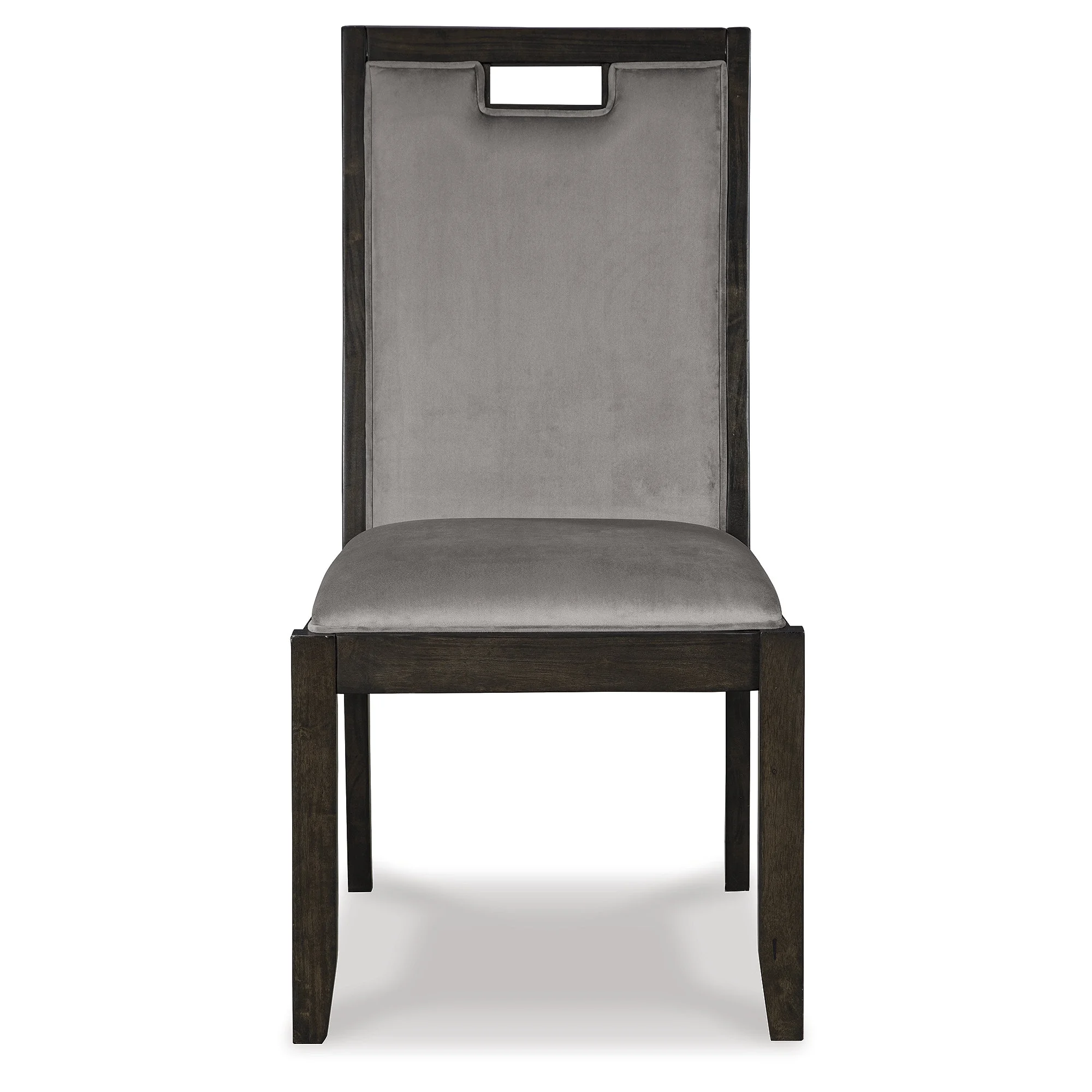 Signature Design by Ashley Hyndell Upholstered Dining Room Chair, Set of 2, Dark Brown & Gray