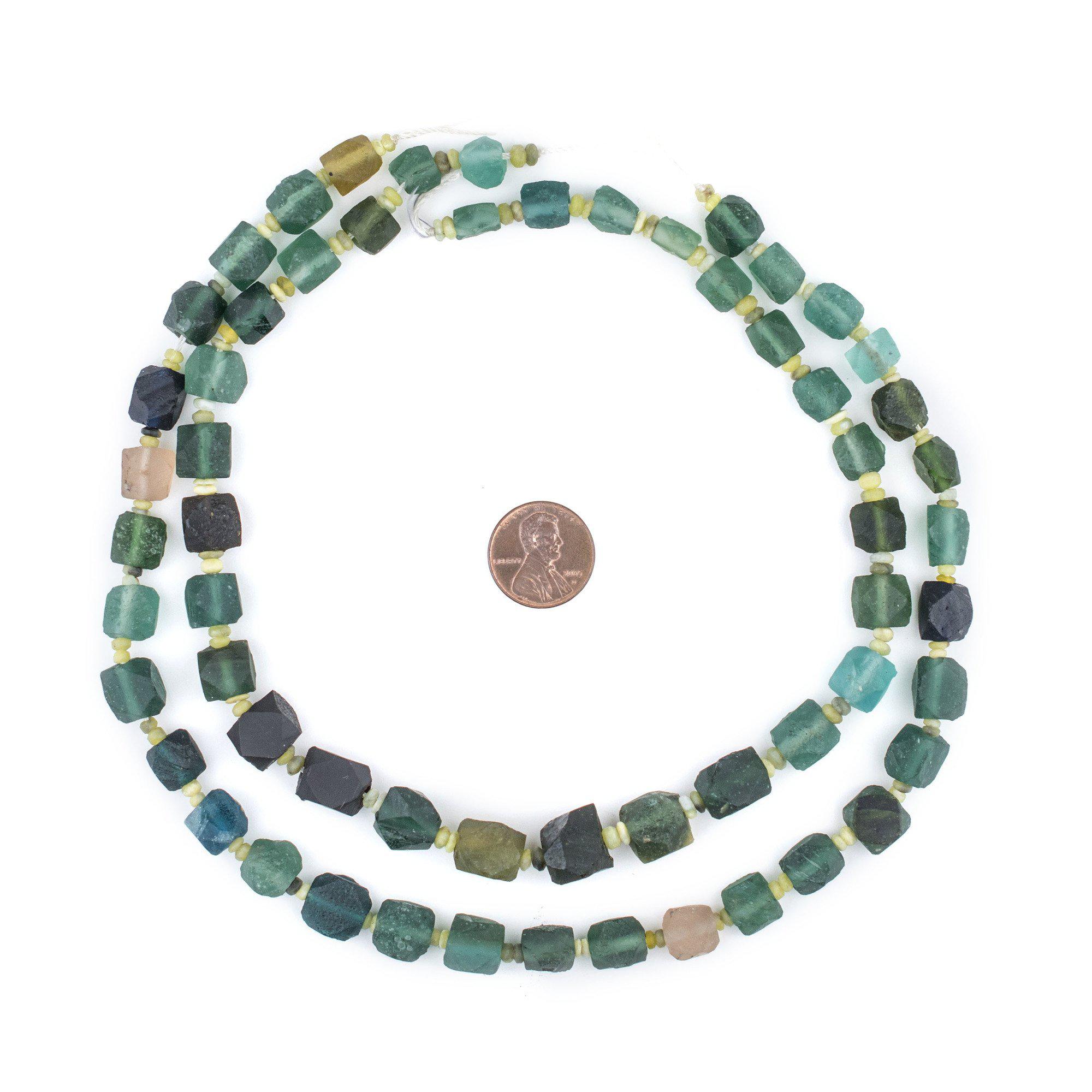 Diamond Roman Glass Beads, 100% Authentic and Genuine Ancient Glass, Made in Afghanistan, Matte Glass Beads for Jewelry Making, The Bead Chest