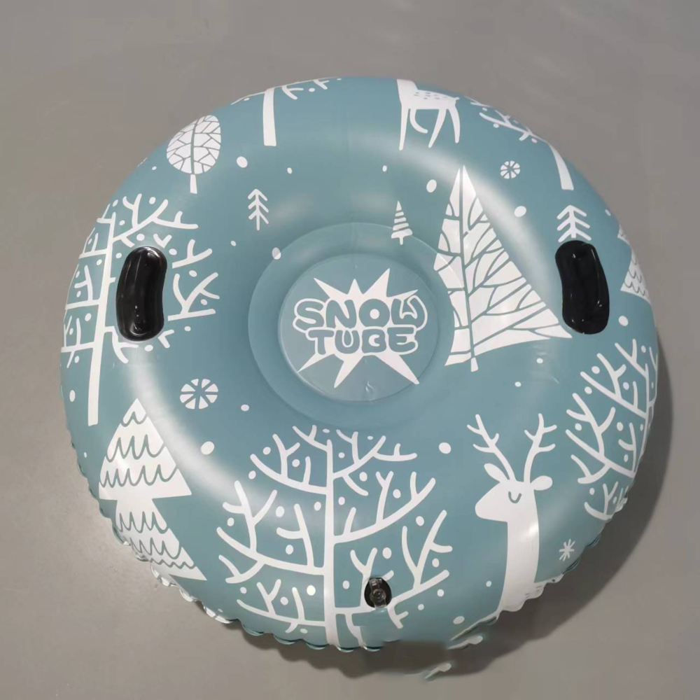 Christmas Inflatable Ski Rings with Handle Floated Sled Ski Board Winter Outdoor Fun Toys for Children Boys Girls