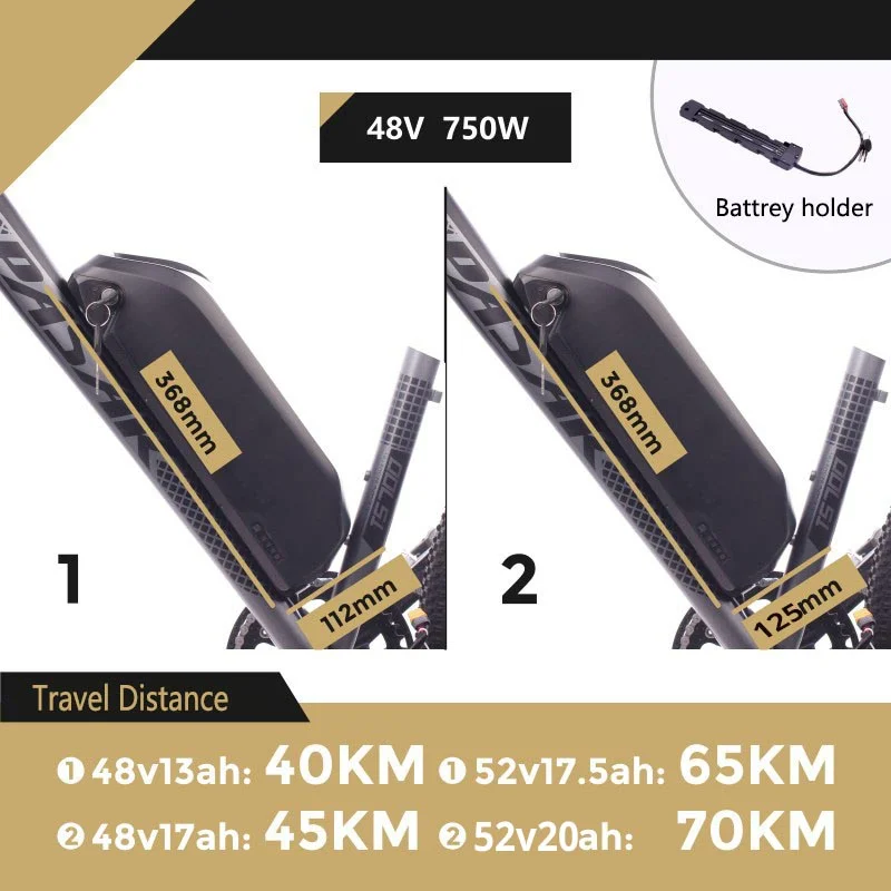 Electric Bicycle Battery 52V20AH for Bafang Motor BBS 750W BBSHD 1000W 52V Mid Drive Motor Kit