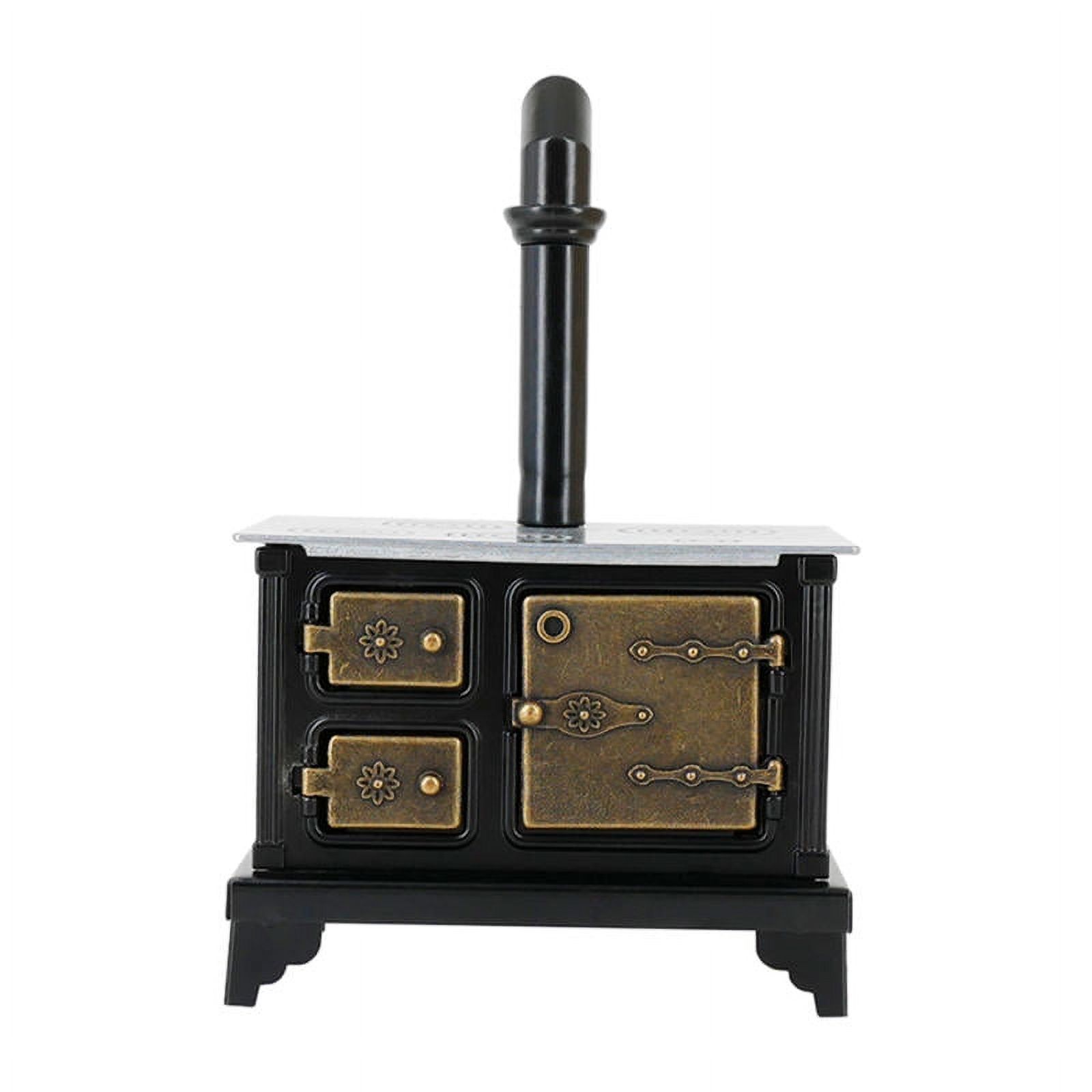 1/12 Doll House Metal Stove with Long Chimney, Dollhouse Miniature Furniture Kitchen Decor