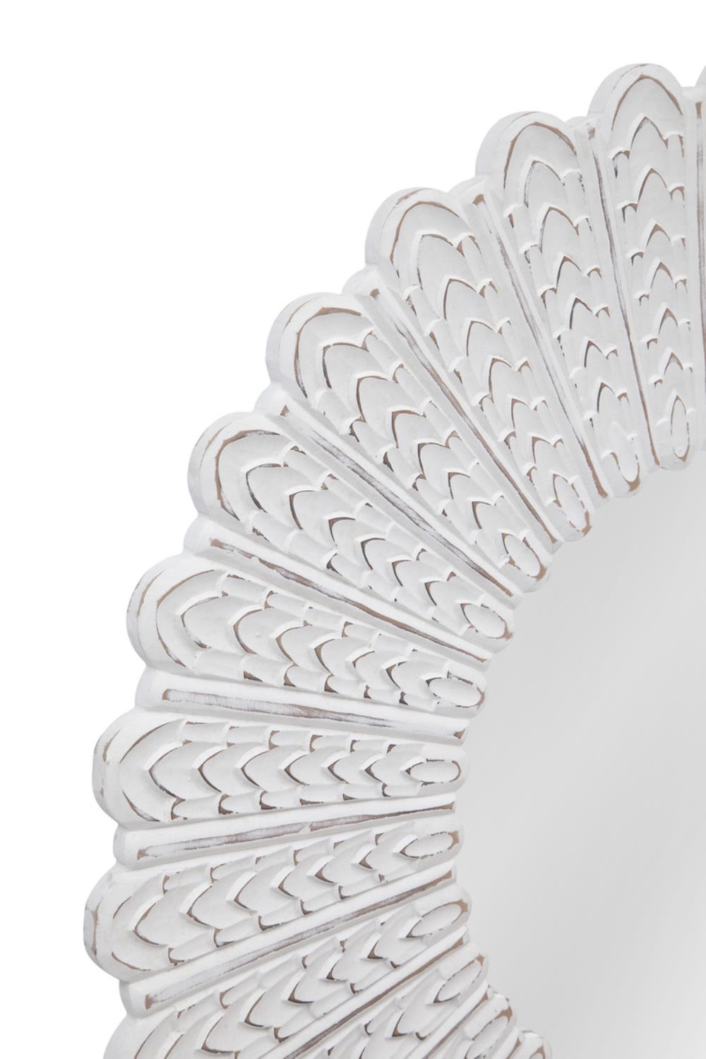 Bassett Mirror M4476EC 36 in. Round Sofia Wall Mirror, White Wash