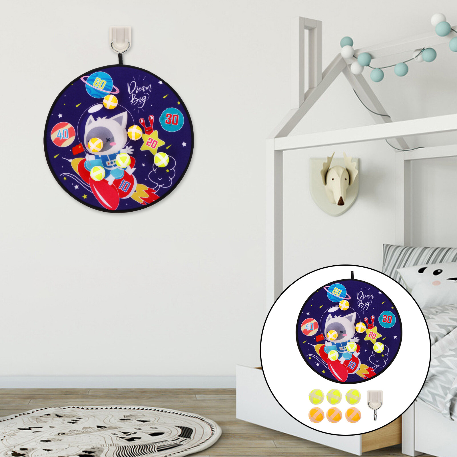 Dart Plate 1 Set Children Dart Board Throwing Darts Toy Darts Target Board with Balls