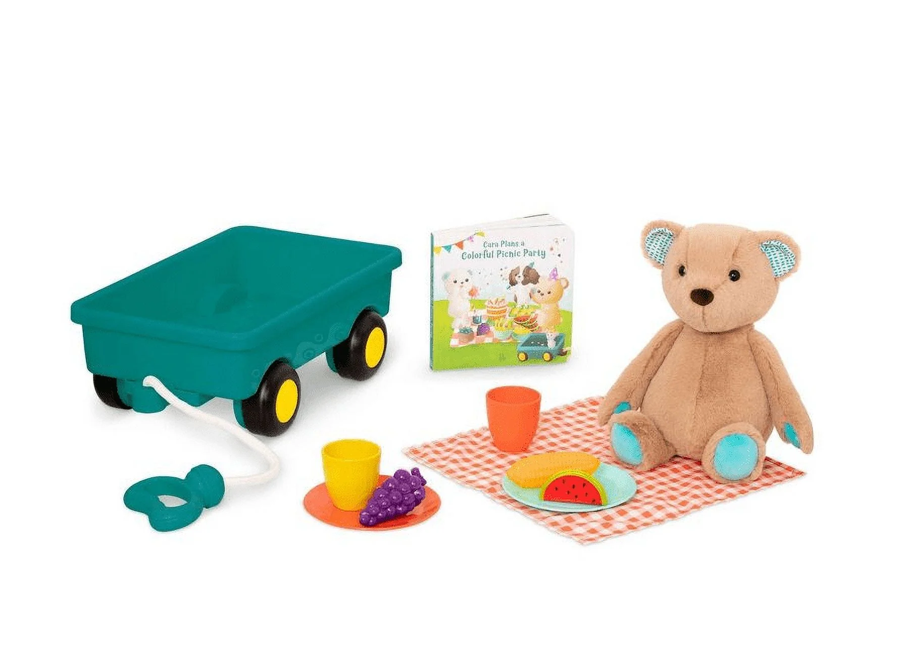 B. toys Teddy Bear, Board Book & Picnic Set - Happyhues Cara Mellow Bear