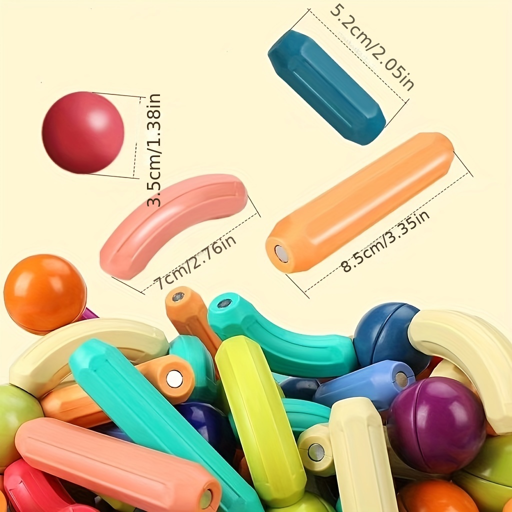 Large Magnetic Stick, Children's Large Particle Building Blocks, Assembled Educational Boys And Girls Magnetic Suction Magnet Ball, Baby Early Education Toys