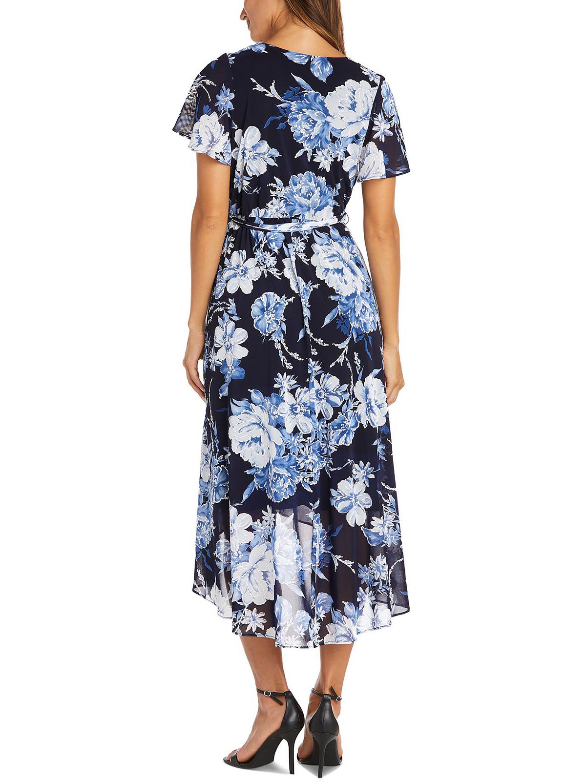 R&M Richards Womens Belted Long Maxi Dress