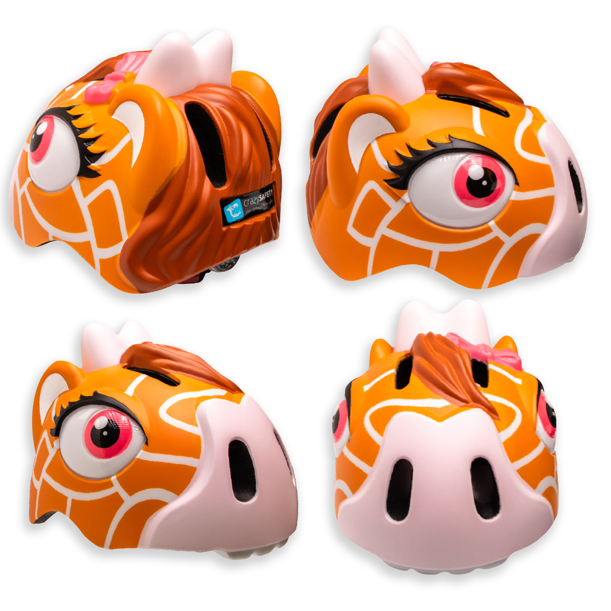 Crazy Safety Animal Kids Bike Helmet for Boys and Girls, Brown Giraffe