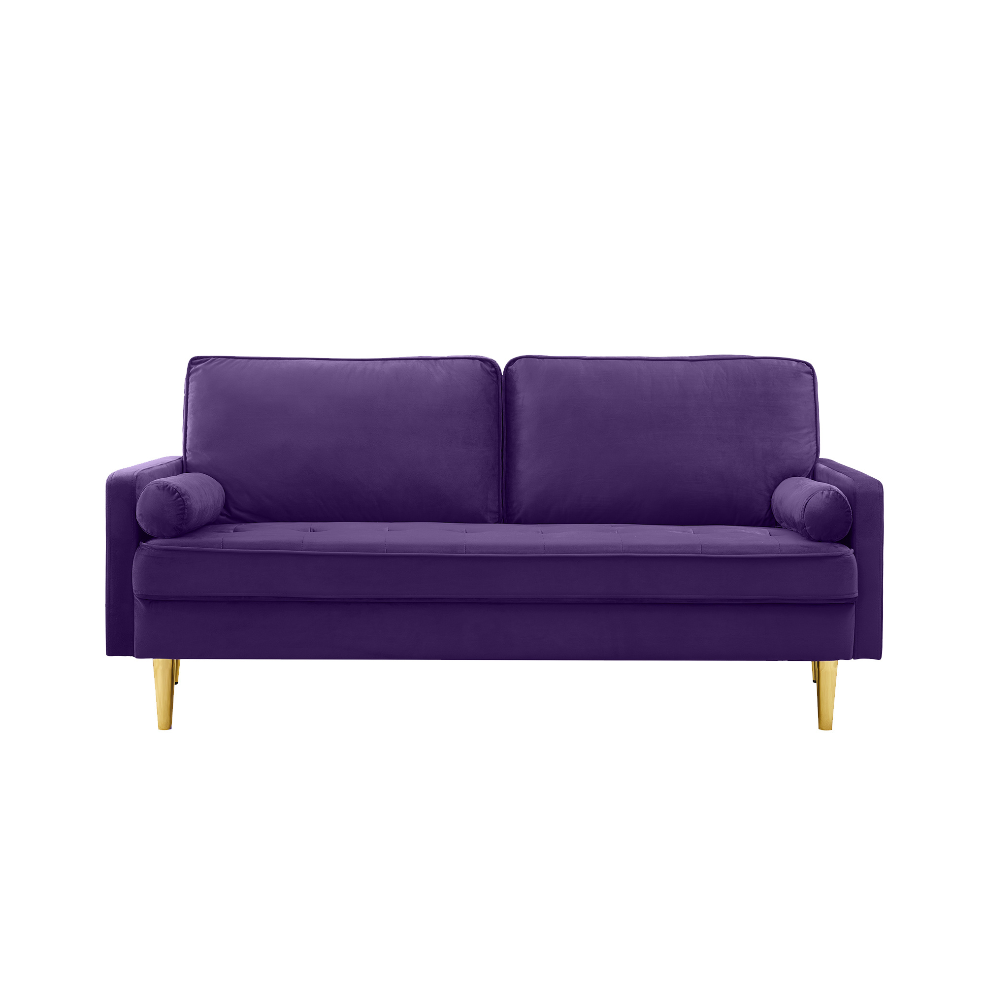 Stylish Purple Velvet Loveseat Sofa - 79.37 - Luxury and comfort combined in one elegant piece