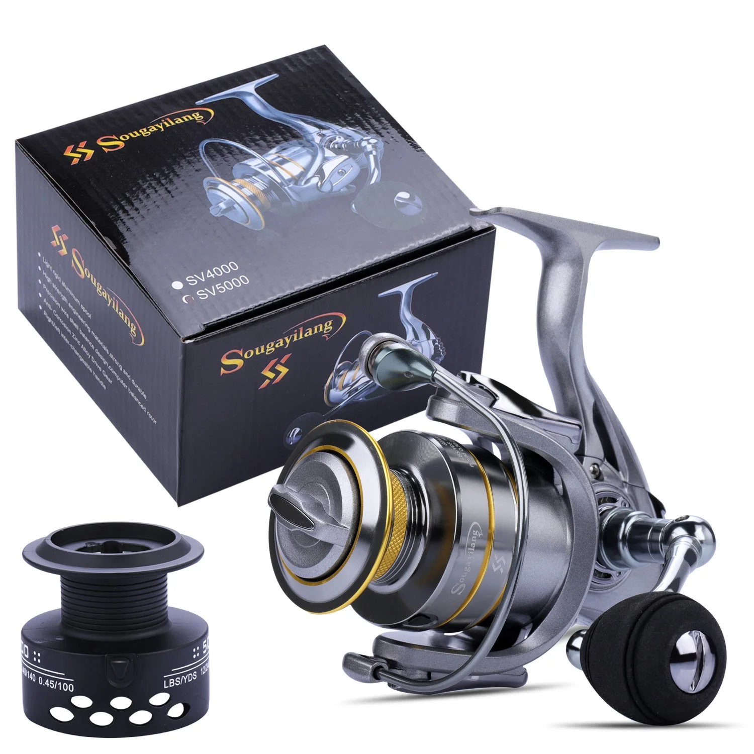Sougayilang Fishing Reel - 13+1 Ball Bearings Metal Body Pro Strong Spinning Fishing Reel