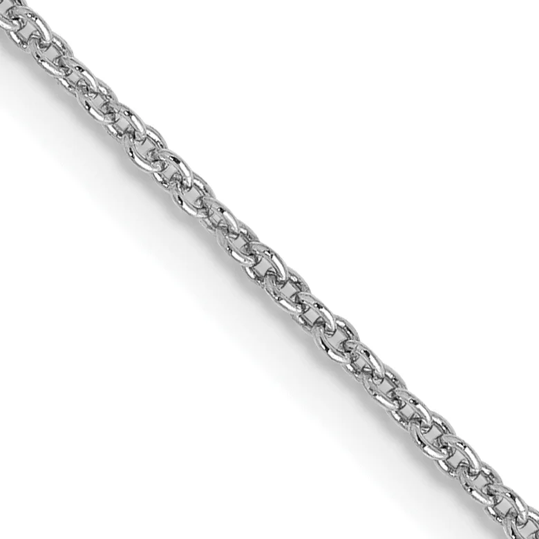 Carat in Karats 14K White Gold Ultra-thin Cable With Lobster Clasp Chain Necklace (18 Inches x 1.2mm)