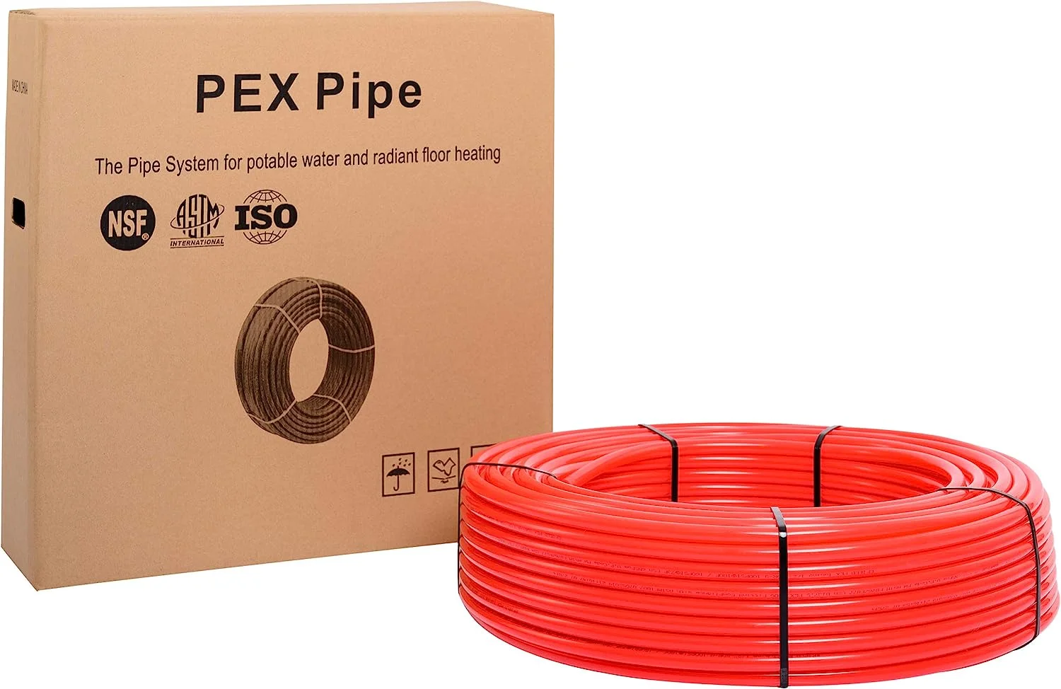 EFIELD 1/2 Inch 200 Ft Pex-b Pipe/Tubing (NSF Certified) Red color for Potable Water-Plumbing Application with a Pipe Cutter (1/2-Inch, Red)