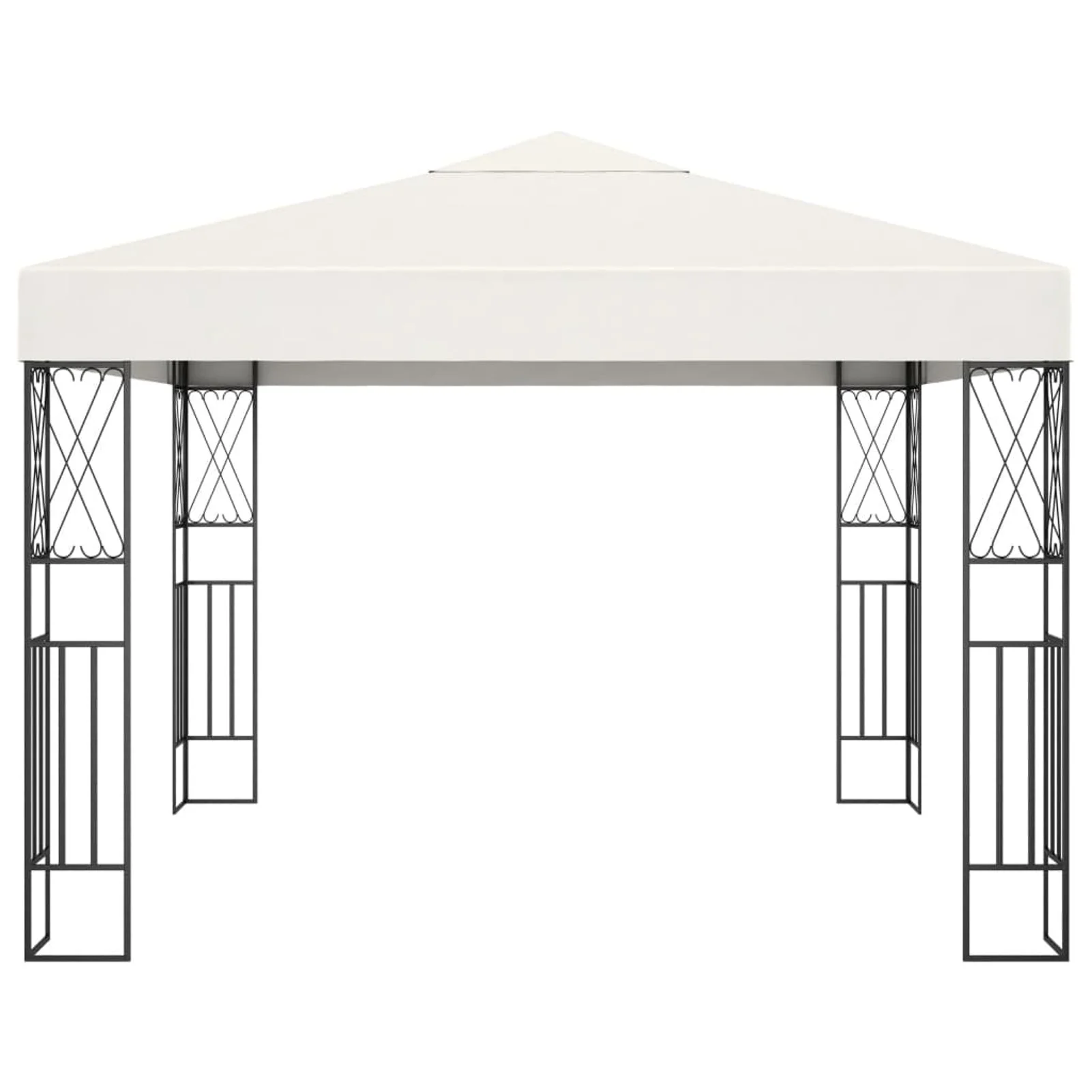 Dcenta Party Tent Outdoor Gazebo Steel Frame Fabric Sunshade Shelter Canopy Cream for Backyard, Yard, Wedding, BBQ, Camping, Festival, Shows 9.8ft x 9.8ft x 8.5ft (L x W x H)