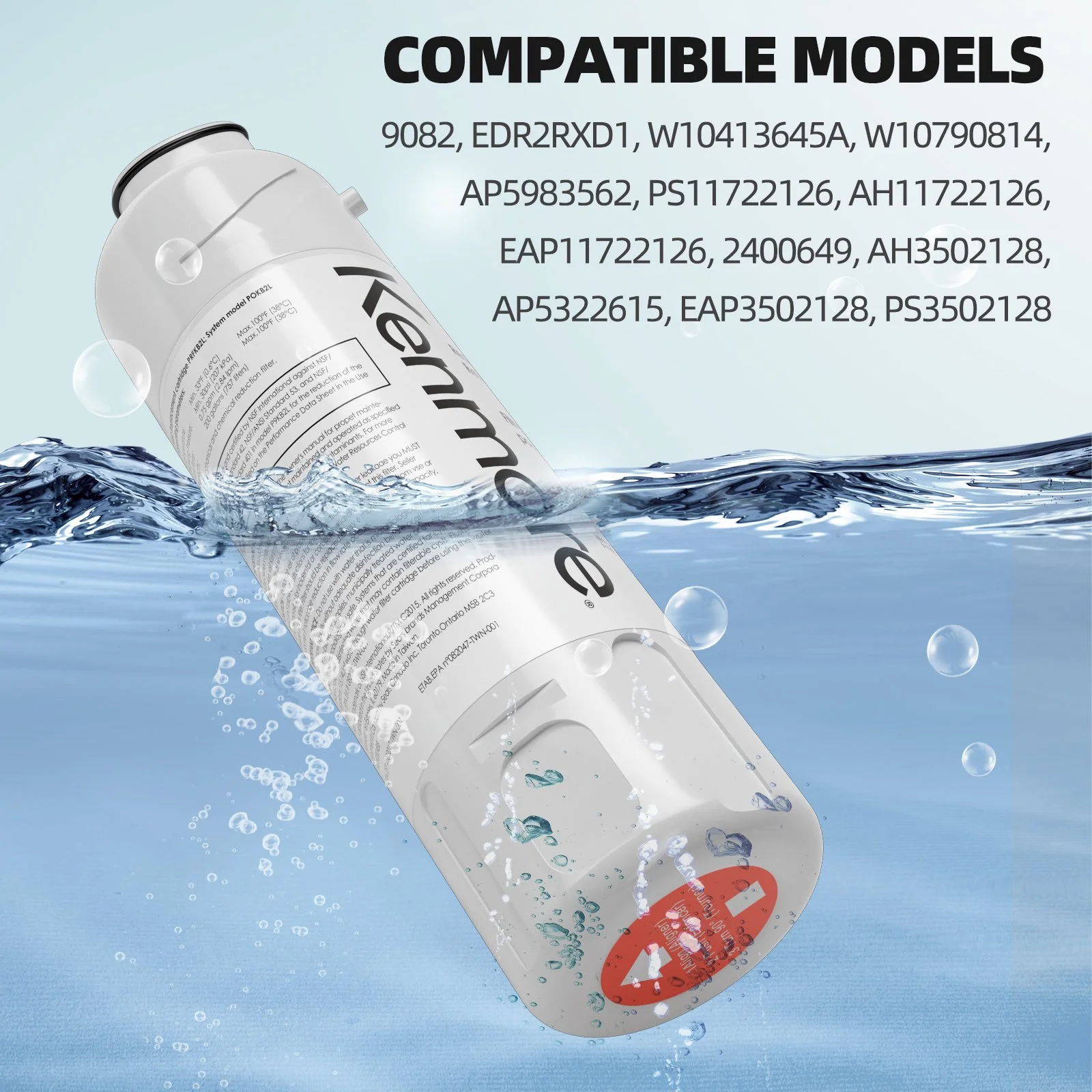 9082 Refrigerator Water Filter Replacement For Kenmore 469082 8 PCS White