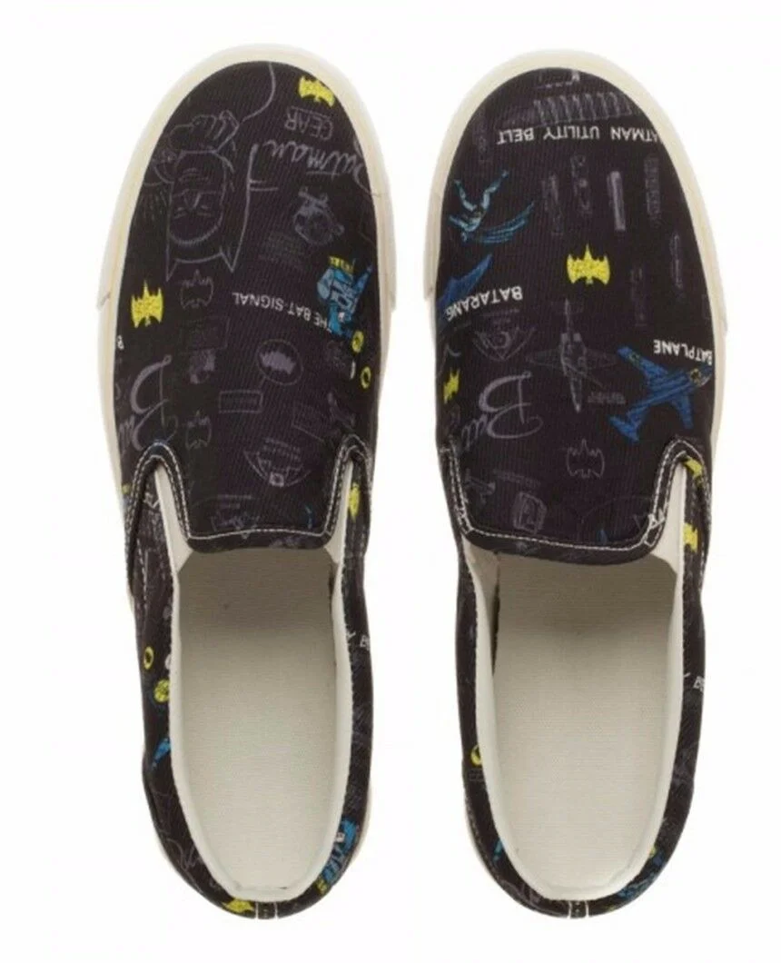 Batman Gear Slip-On Dek Unisex Sneakers - Mens Sz 12/Womens Sz 13.5