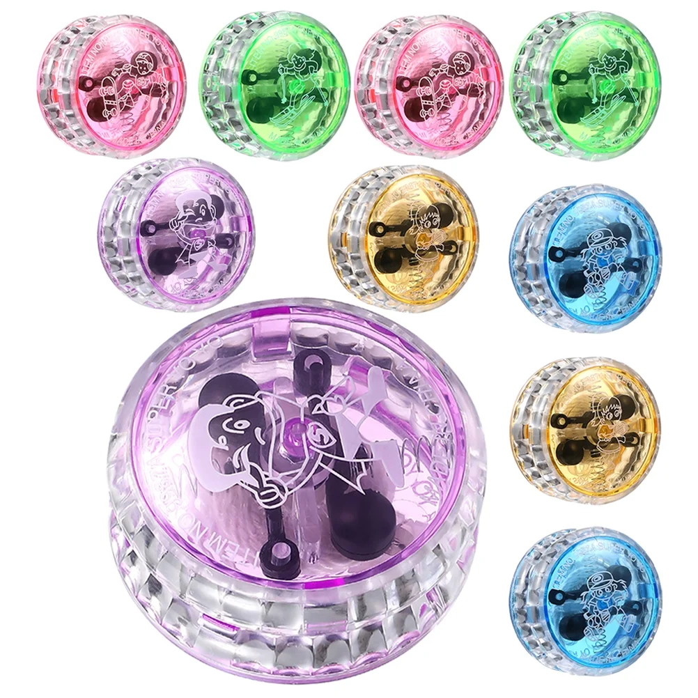 10Pcs LED Yo-yo Toy Light up Yo-yo Responsive Ball Toy Funny Entertaining Toys (Random Color)