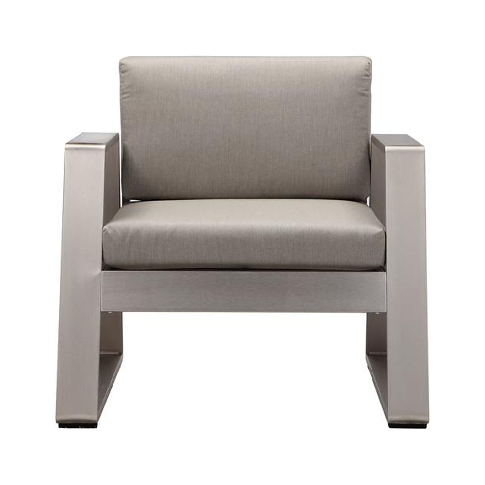 Pangea Home Air Two Seater Modern Aluminum Sofa Chair in Gray Finish